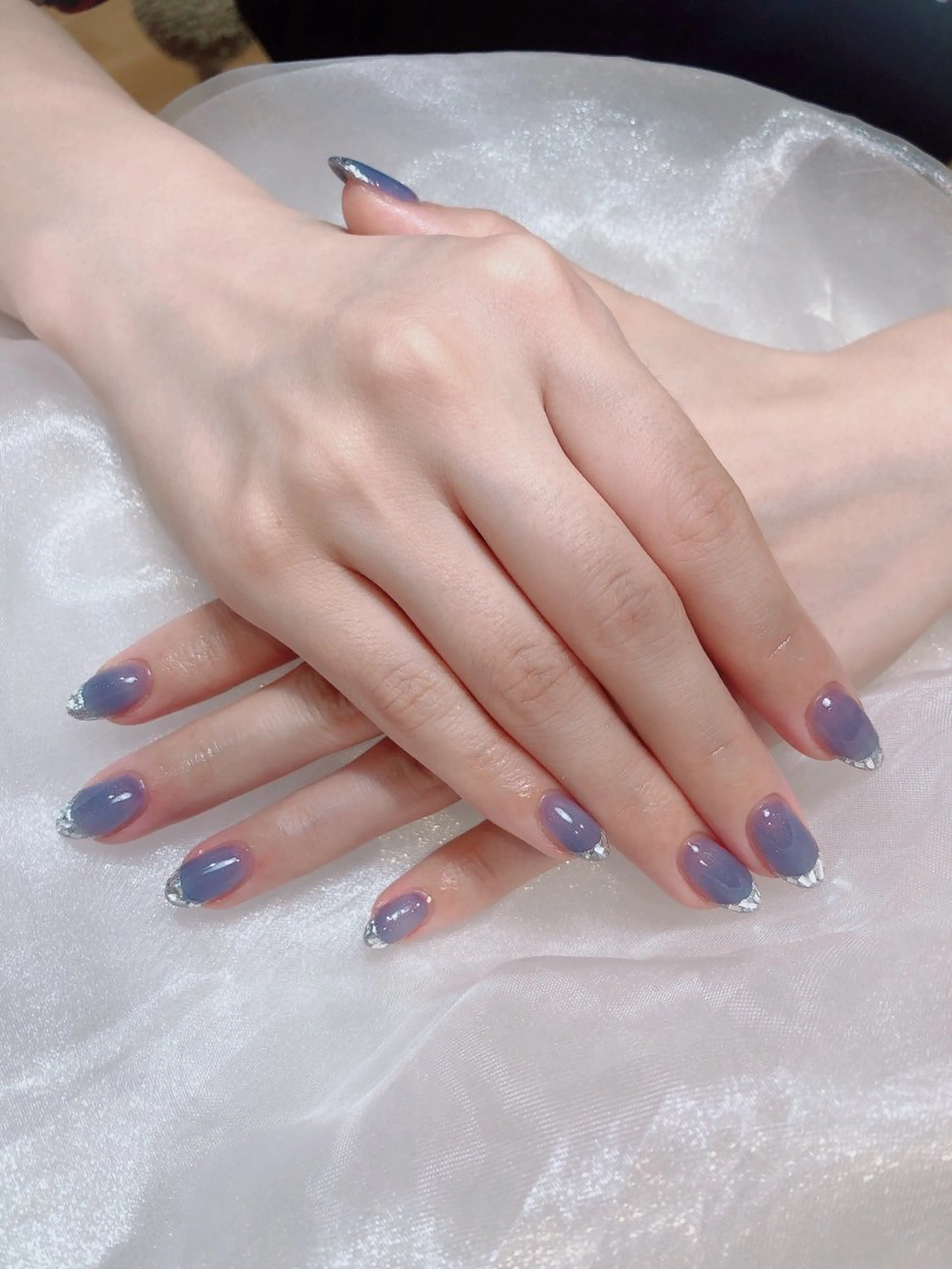 ネイル フレンチネイル ガラスフレンチ SUNNY セイのネイルデザイン