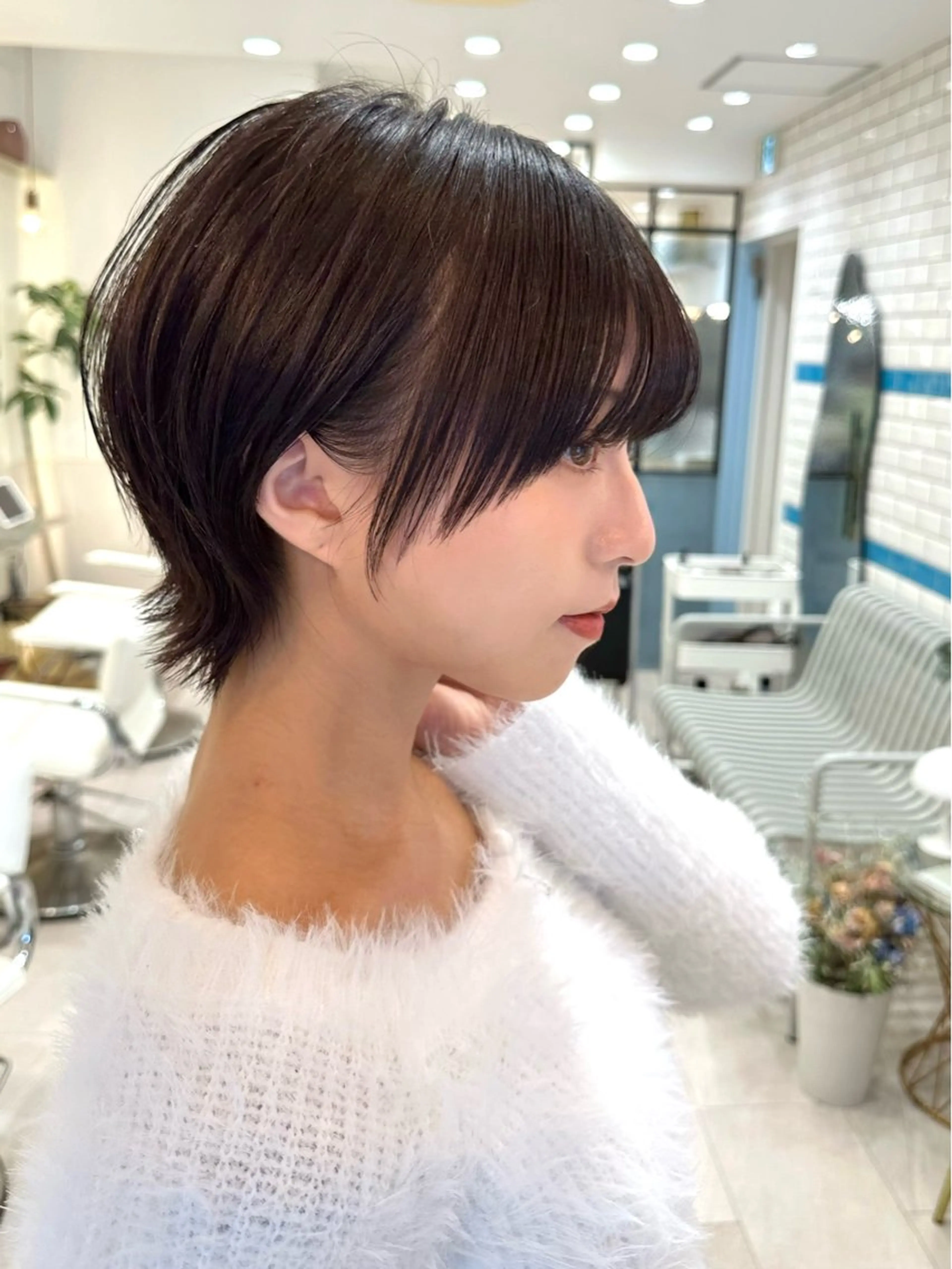 ショート カラー ショートボブ バレイヤージュ ベージュカラー ブリーチ ケアブリーチ カット トリートメント 新宿/髪質改善/ボブ 韓国レイヤー大重聖斗のヘアスタイル