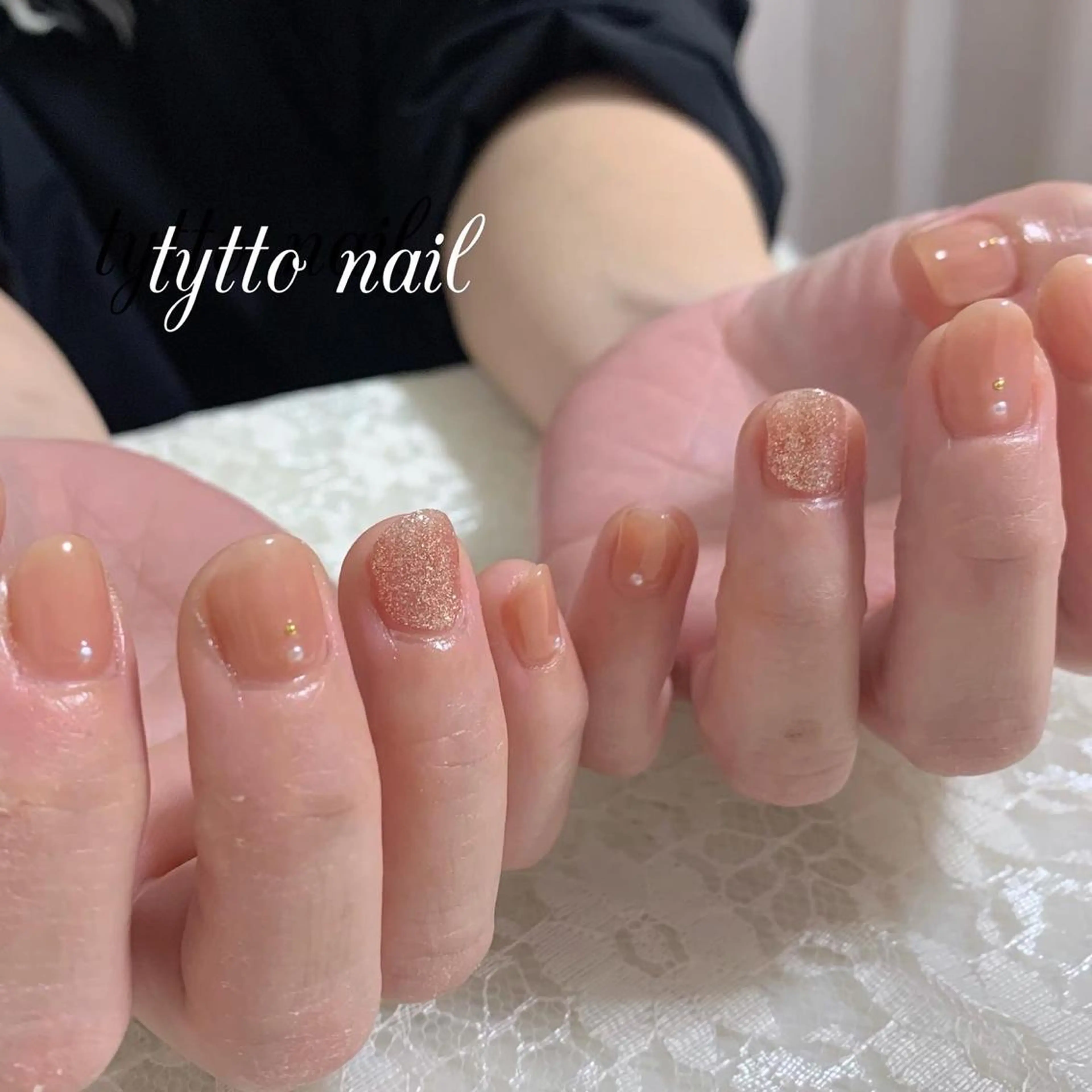 ネイル ラメ(グリッター) オフィスネイル ワンカラーネイル シンプルネイル tytto nail ❤︎‪‪eri‪‪のネイルデザイン
