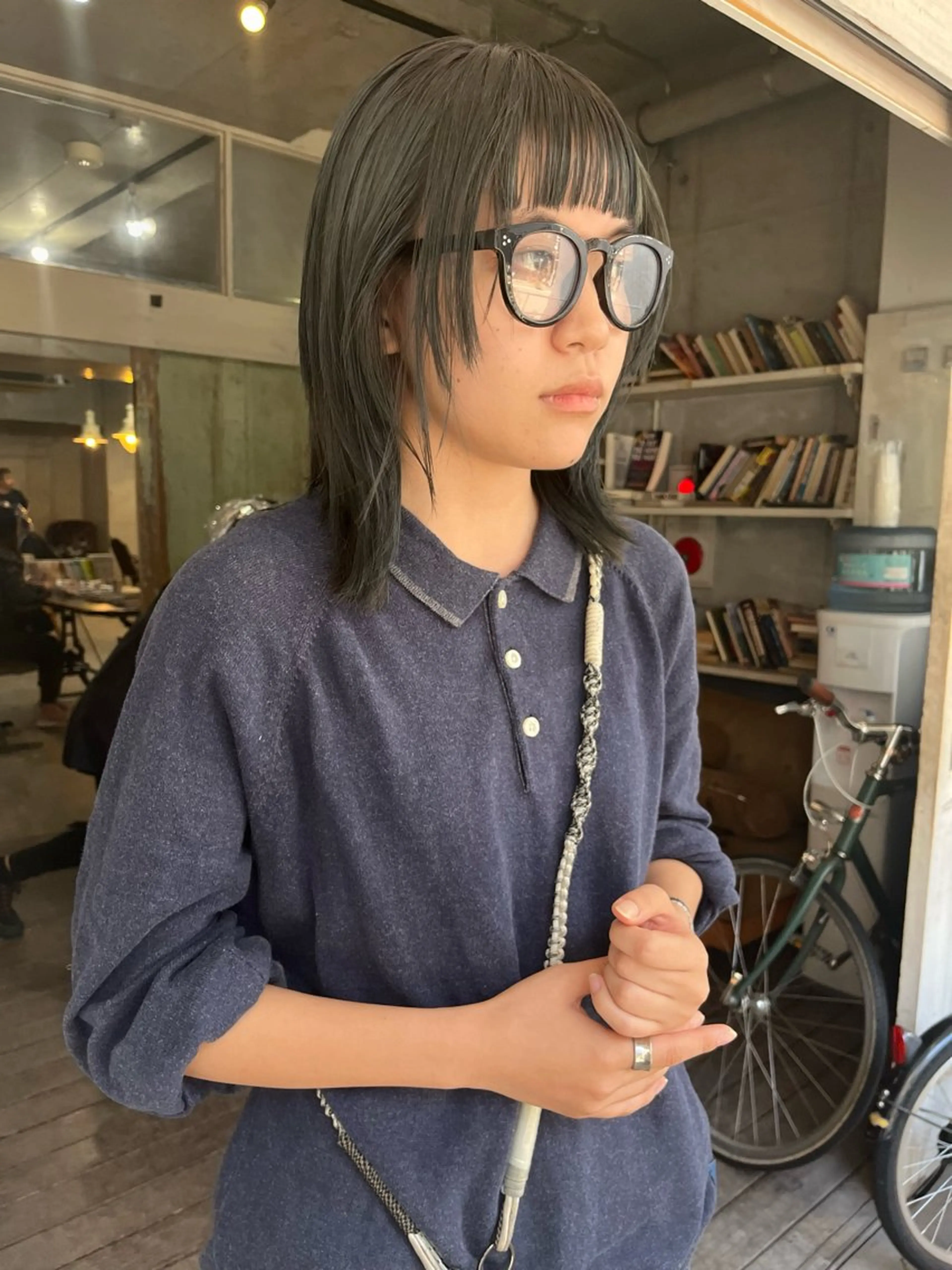 ミディアム カラー カット ヘアカラー トリートメント ハイトーン/顔まわり レイヤー/YUKAのヘアスタイル