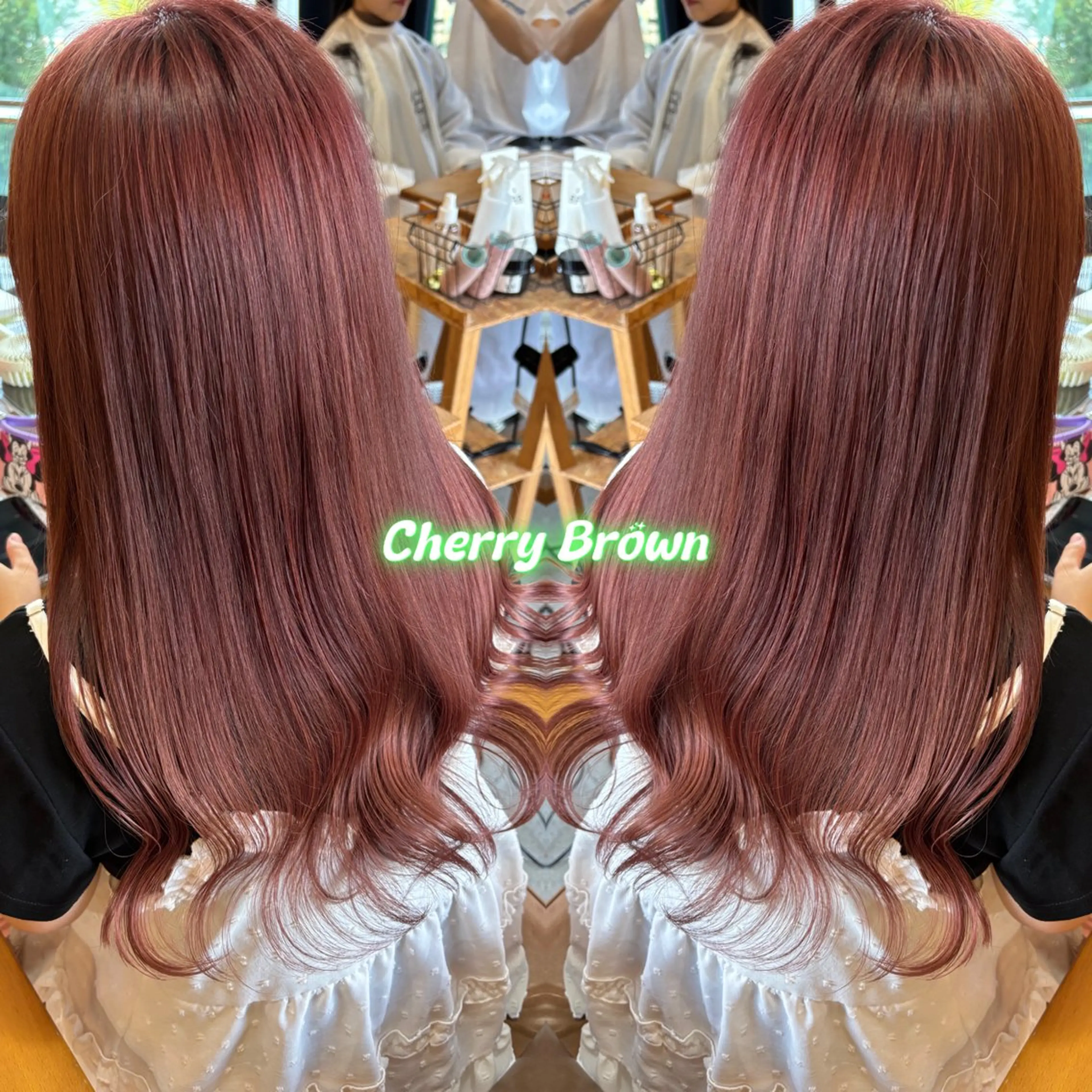 ロング カラー ブリーチ カシス ブリーチなしカラー ピンクカラー レッドカラー 🌼ブリーチ/個性派 ヘアセットMei🌼のヘアスタイル