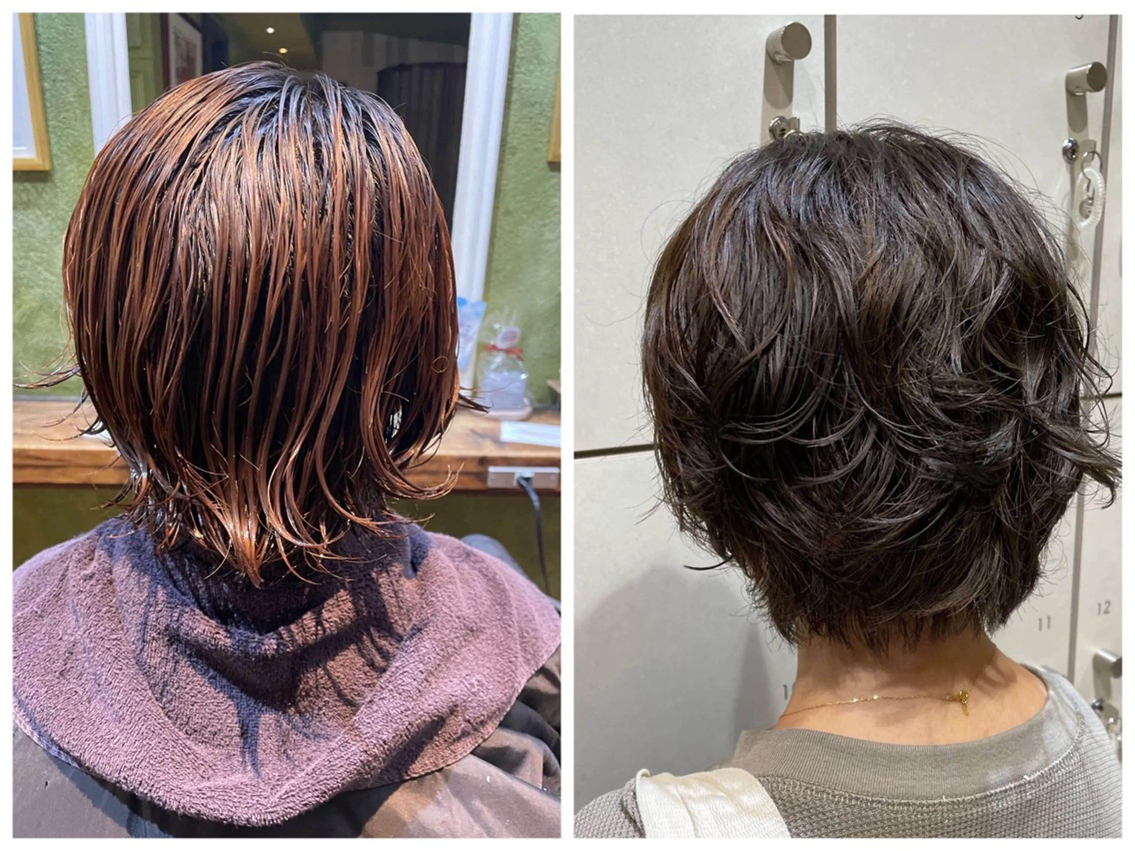 ショート カラー パーマ アッシュ 透明感カラー イルミナカラー オリーブアッシュ オリーブカラー ボブ/ショート/金田 夏葵のヘアスタイル