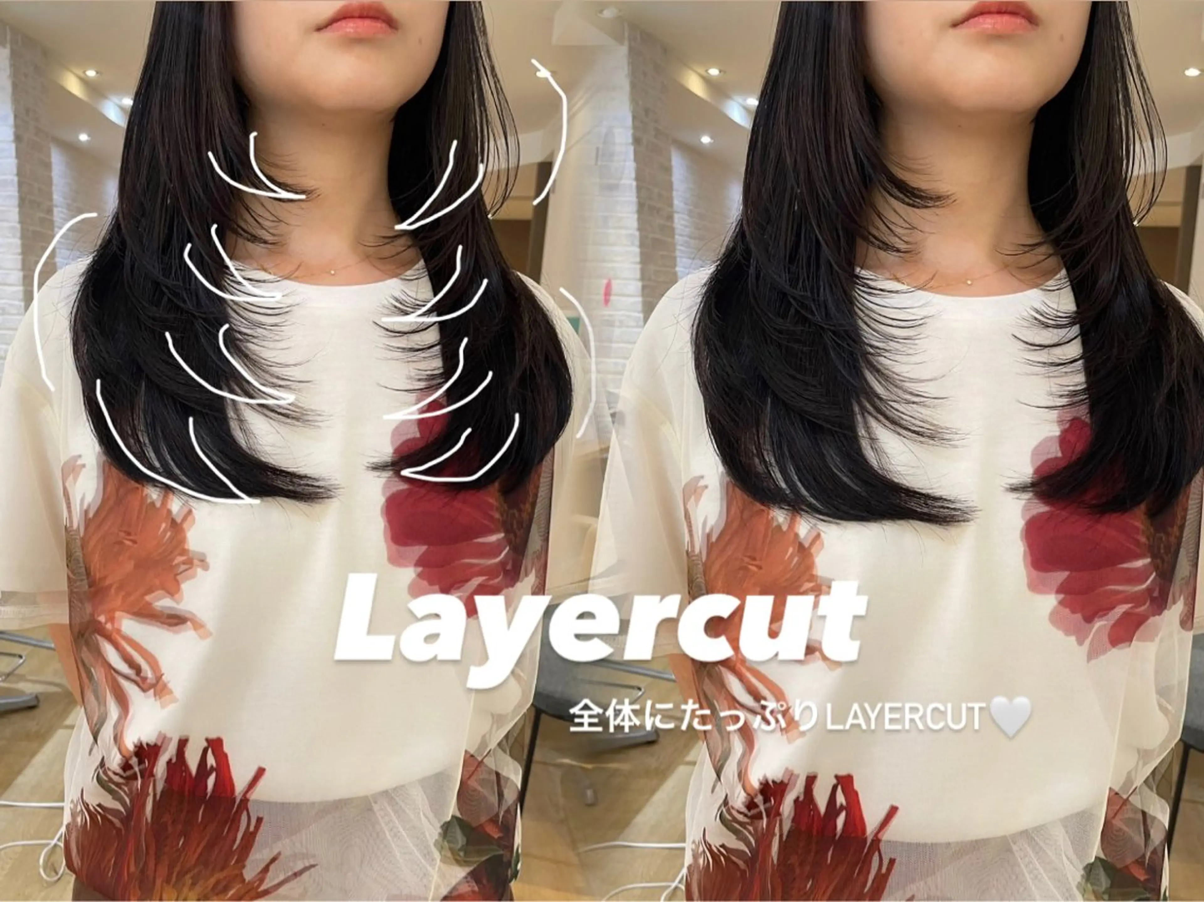 ロング ちのレイヤー/ハッ シュカット🌷💝のヘアスタイル