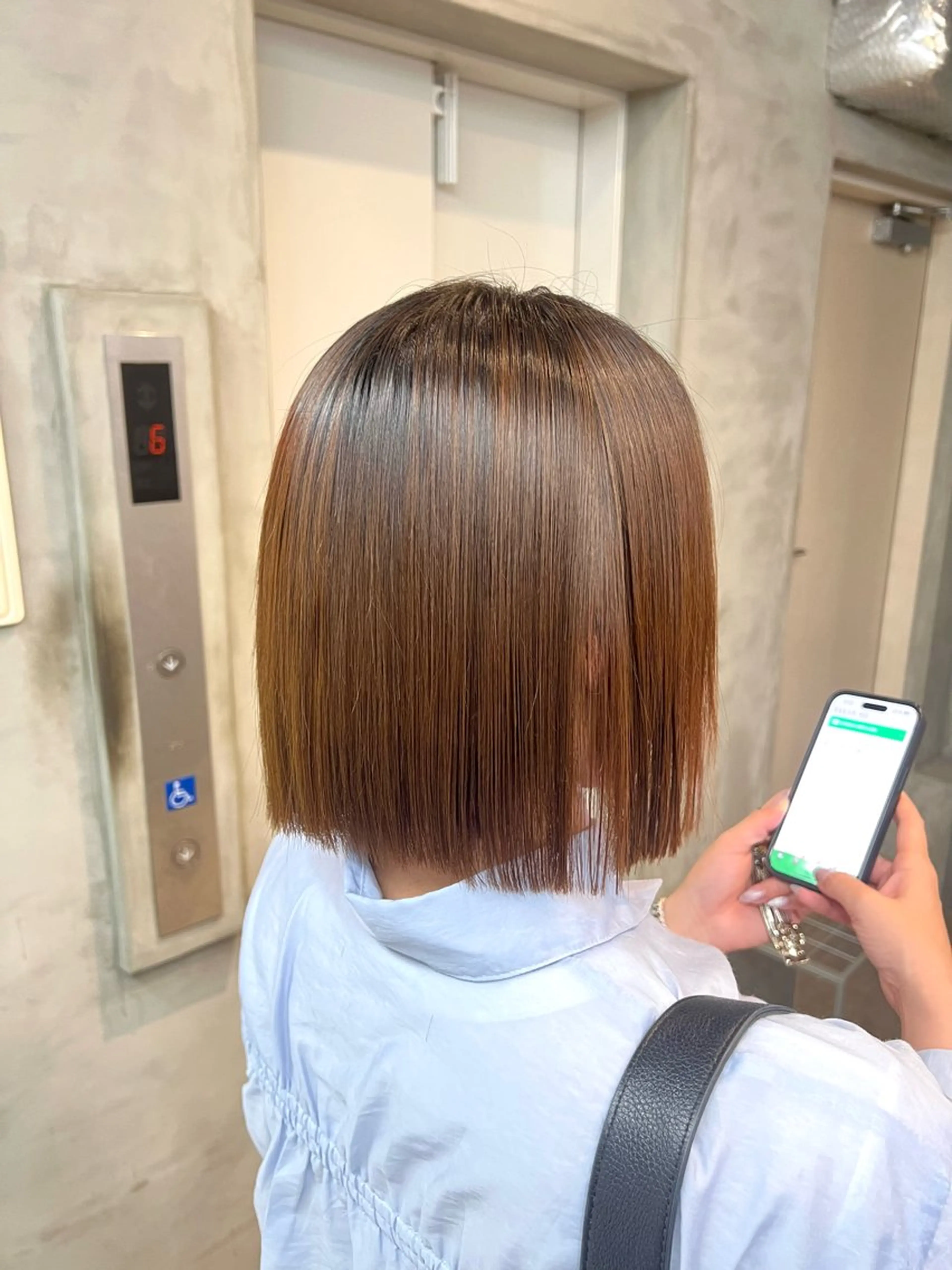 ミディアム ボブ 縮毛矯正 カット 縮毛矯正 トリートメント レイヤー/韓国/艶髪 /タカマサのヘアスタイル