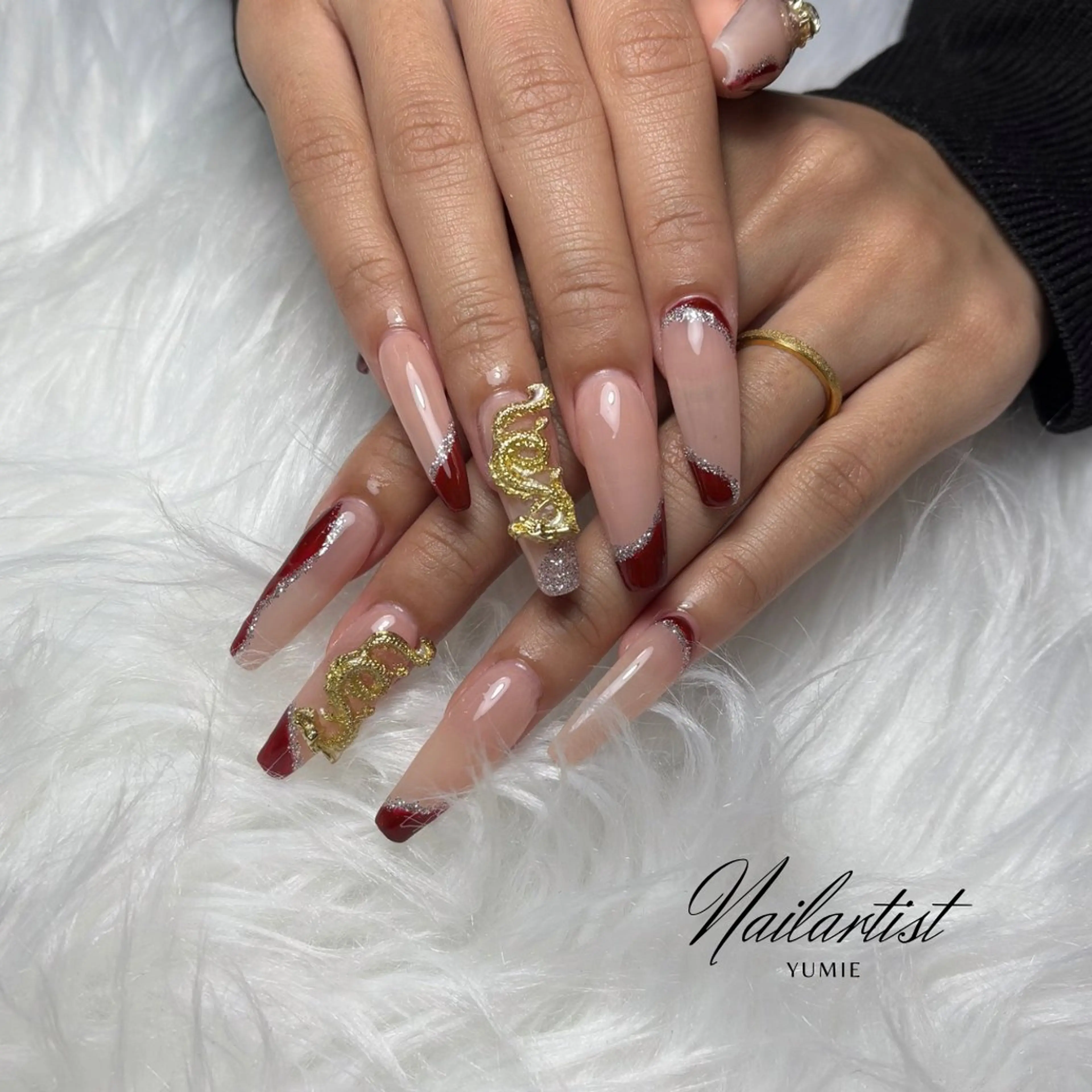 ネイル 成人式 ハンドネイル NAILSALON en+沖縄市美原のネイルデザイン