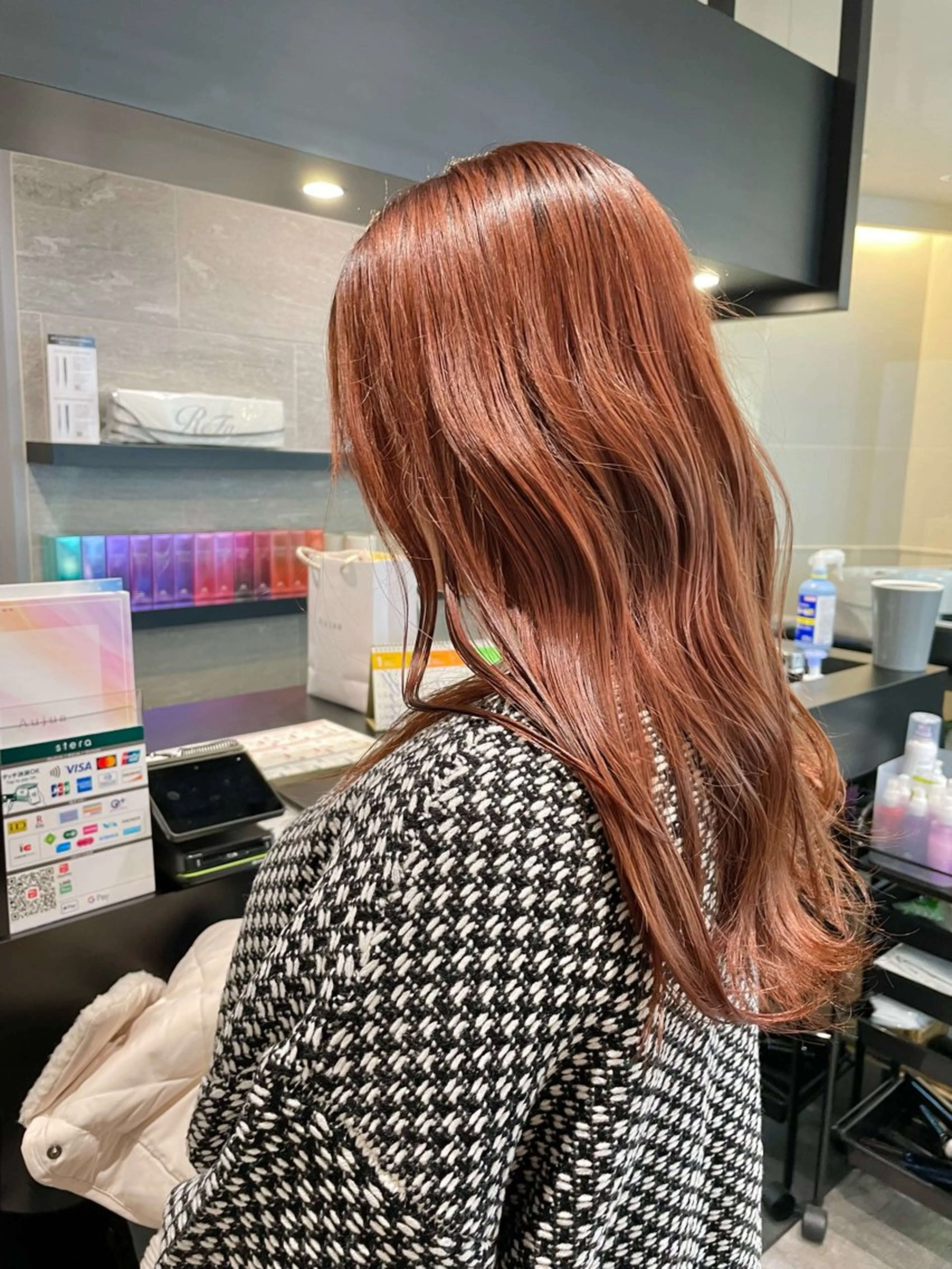 ロング カラー ブラウンカラー オレンジ オレンジブラウン ダブルカラー🦖 /髪質改善⚡️しおりのヘアスタイル