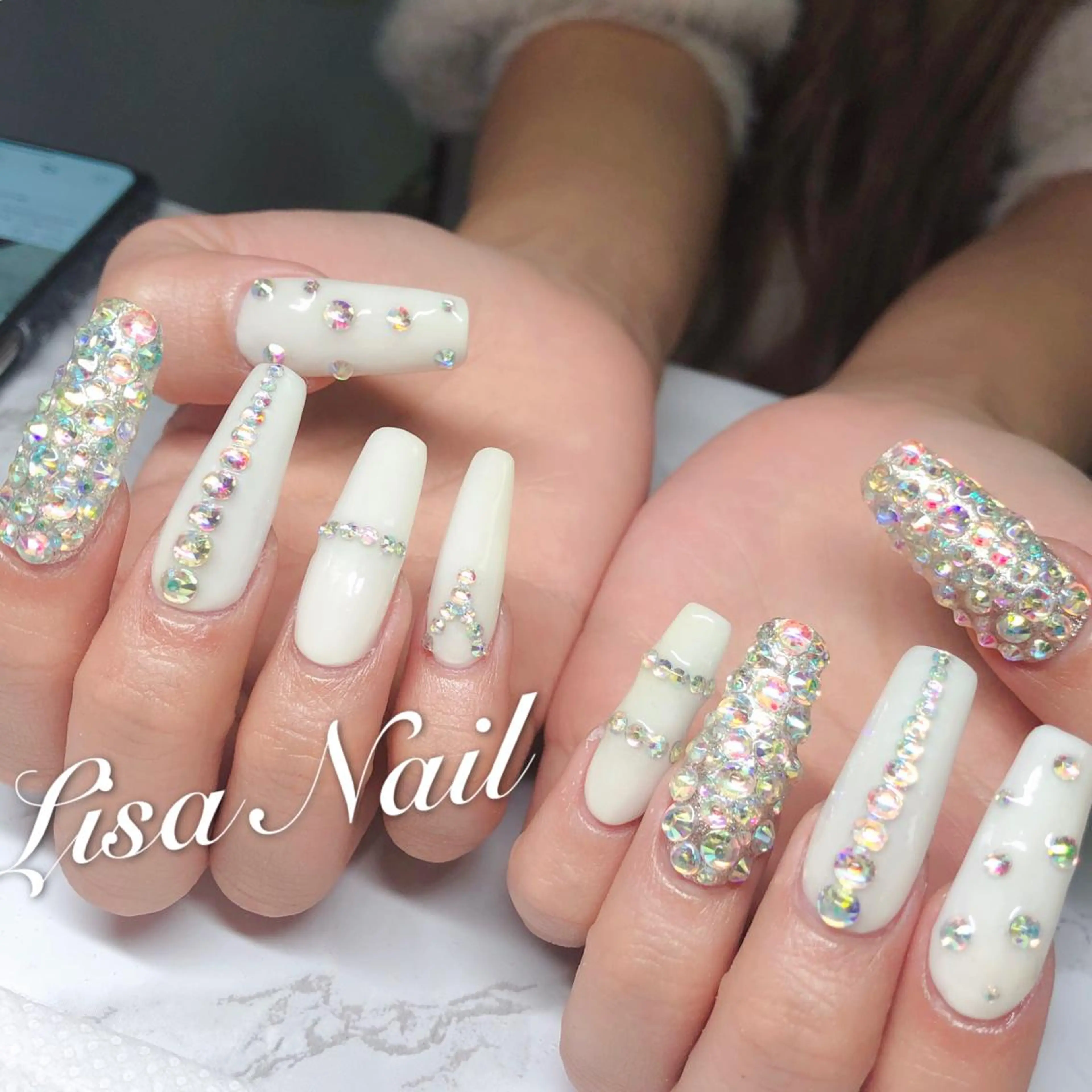 ネイル 長さ出し スカルプネイル 🎀 RI🎀のネイルデザイン