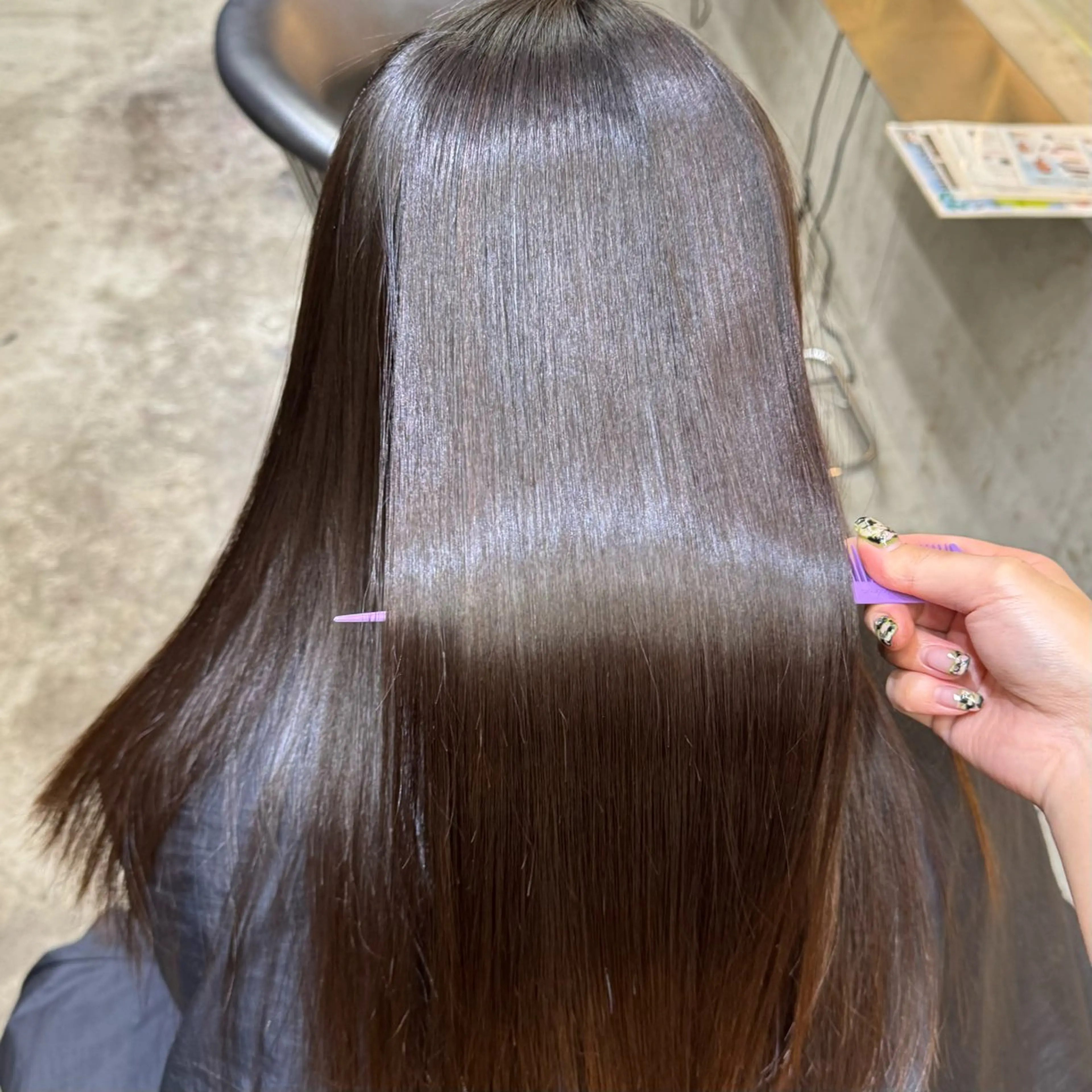 セミロング 髪質改善 縮毛矯正 韓国レイヤー/髪質 改善🎀ちなみのヘアスタイル