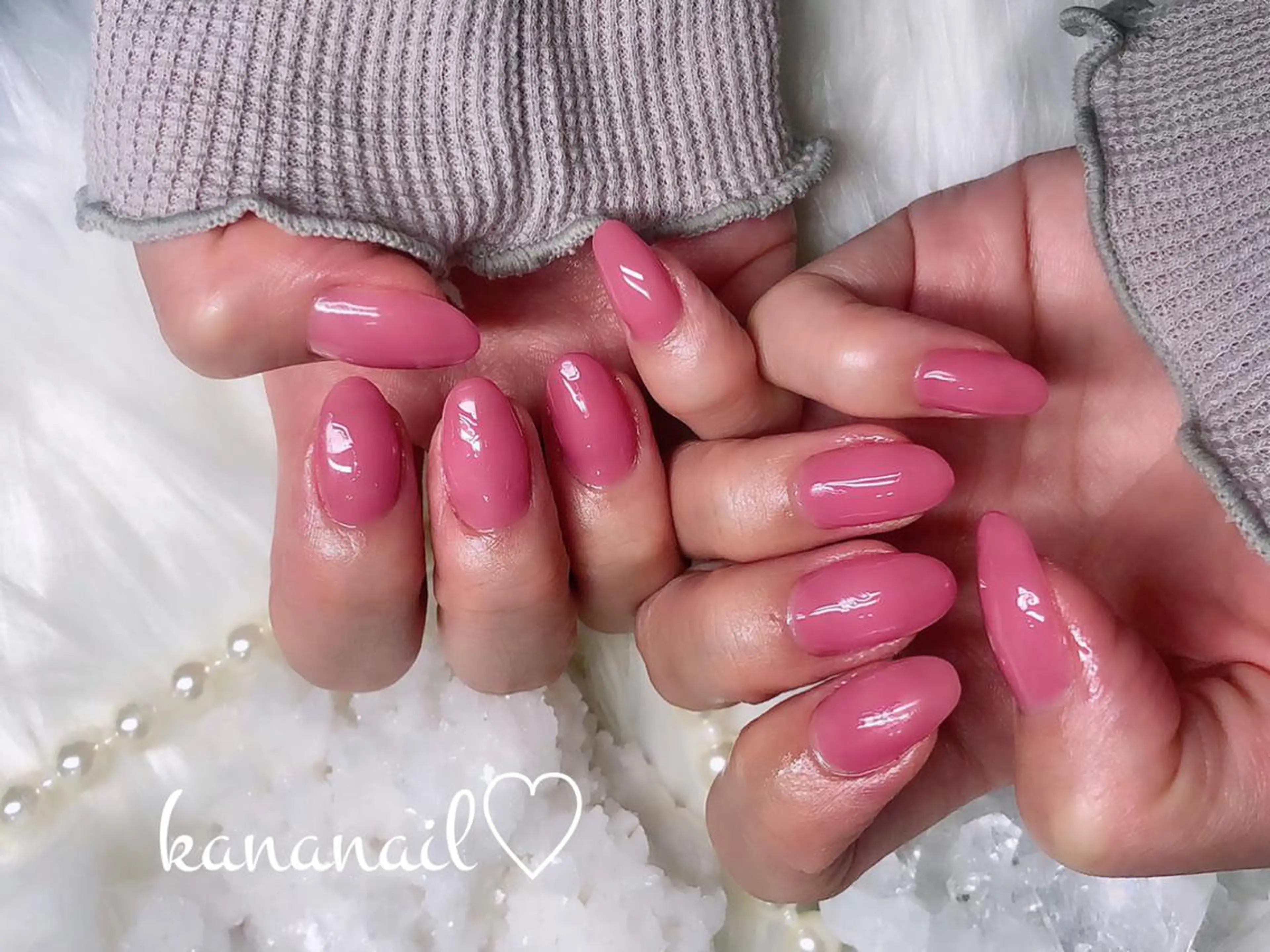 ネイル ワンカラーネイル ピンク kananail ♡のネイルデザイン