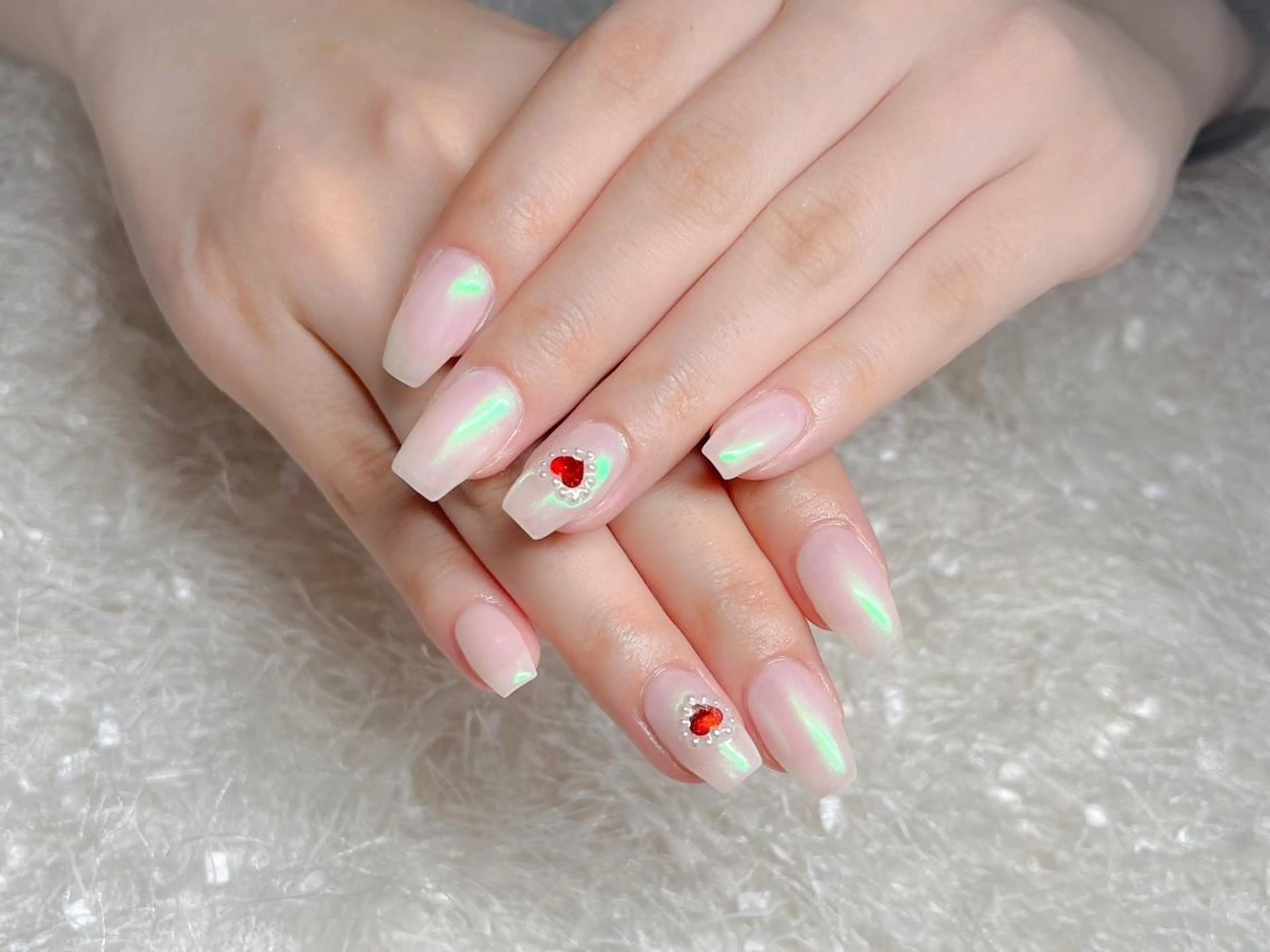 ネイル 長さ出し フレンチネイル ジェルネイル グラデーション 韓国ネイル ハンドネイル Nail&eye Belire 新宿のネイルデザイン