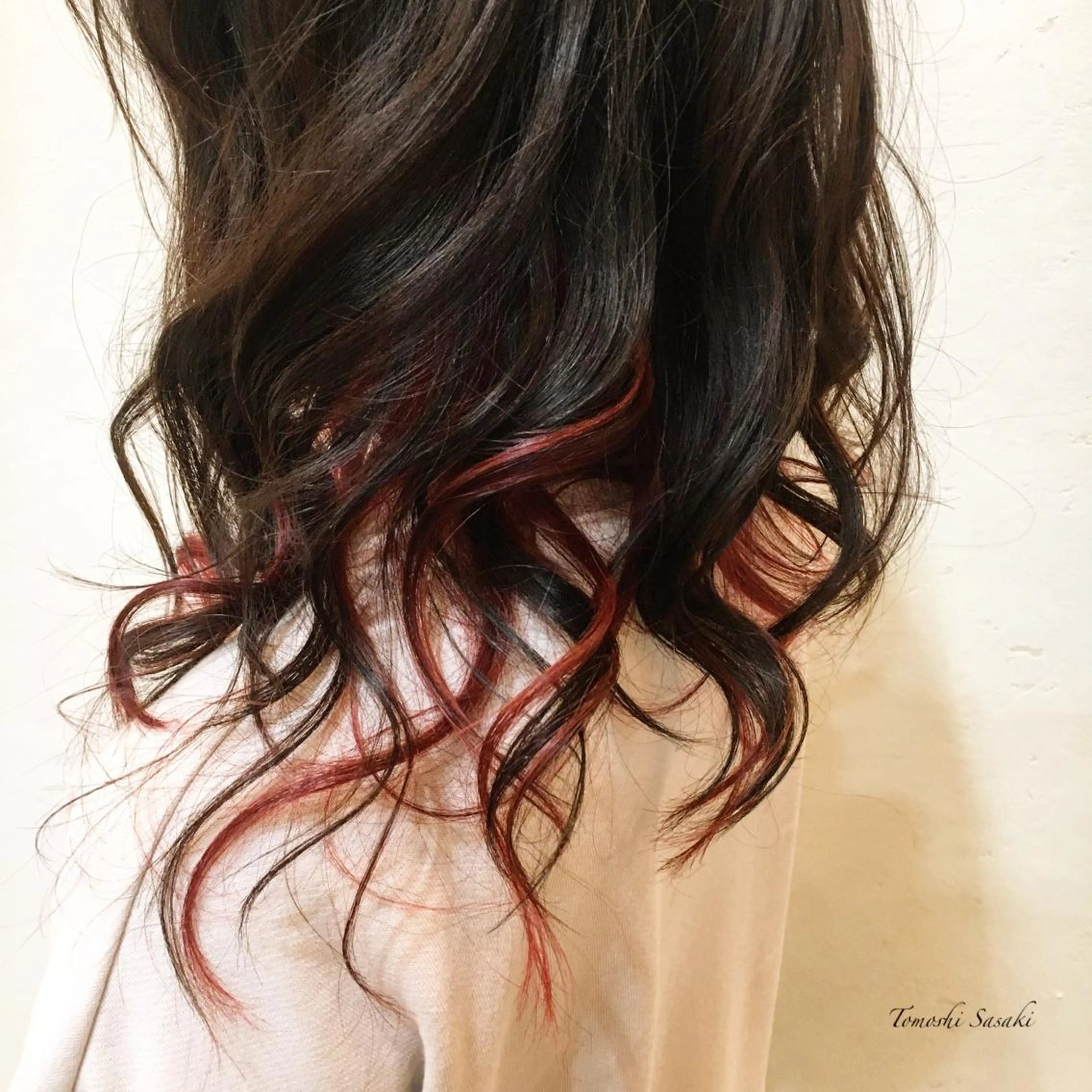 カラー バレイヤージュ ピンクカラー ササキ トモシのヘアスタイル