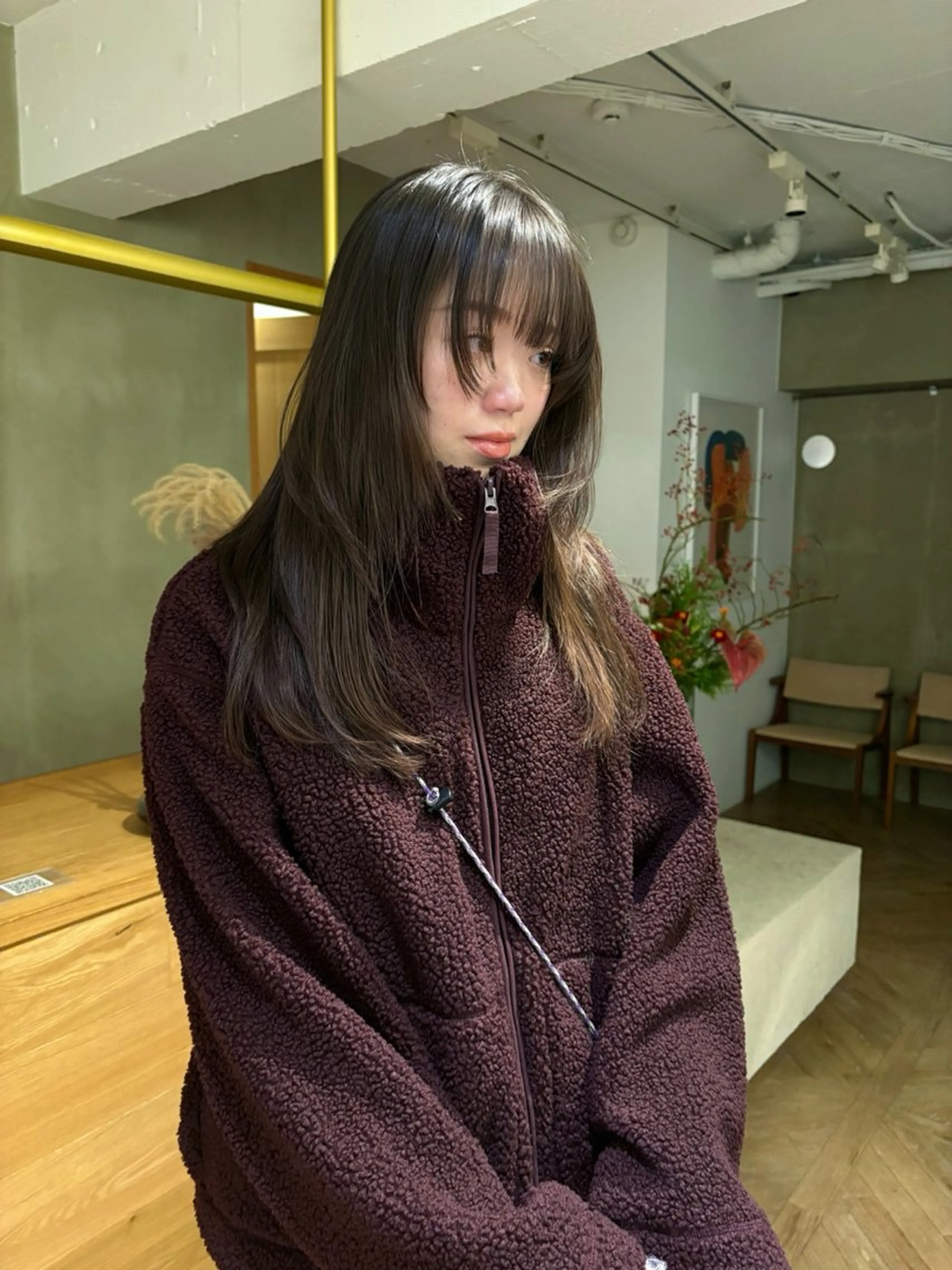 ロング カラー ヘアカラー レイヤーカット🐩 透明感カラー モカのヘアスタイル