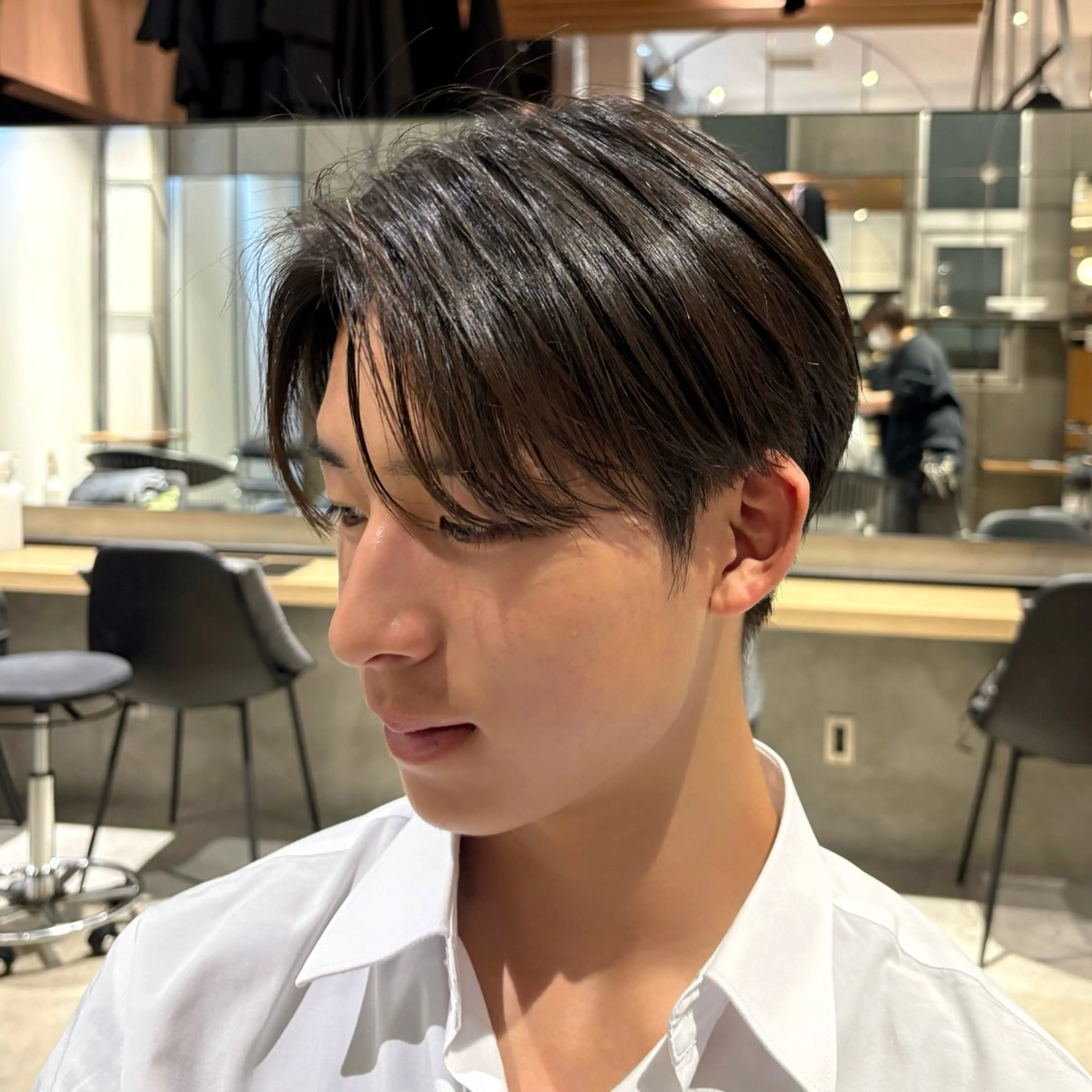 メンズ センターパート メンズパーマ カット ありあ【カット、 パーマモデル】のヘアスタイル