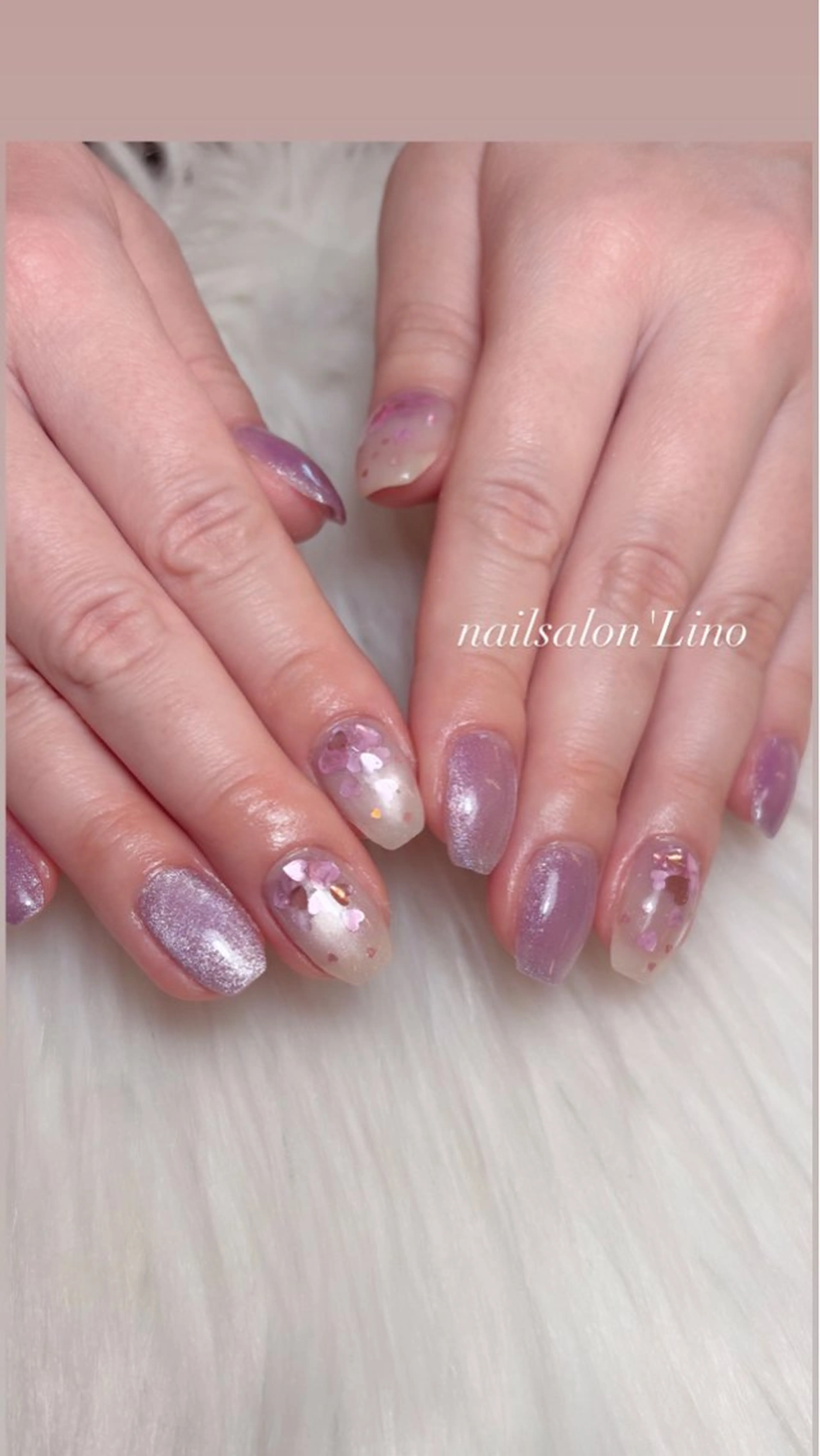 ネイル ハート バレンタイン ハンドネイル Lino𓂃⟡.· Chizuruのネイルデザイン