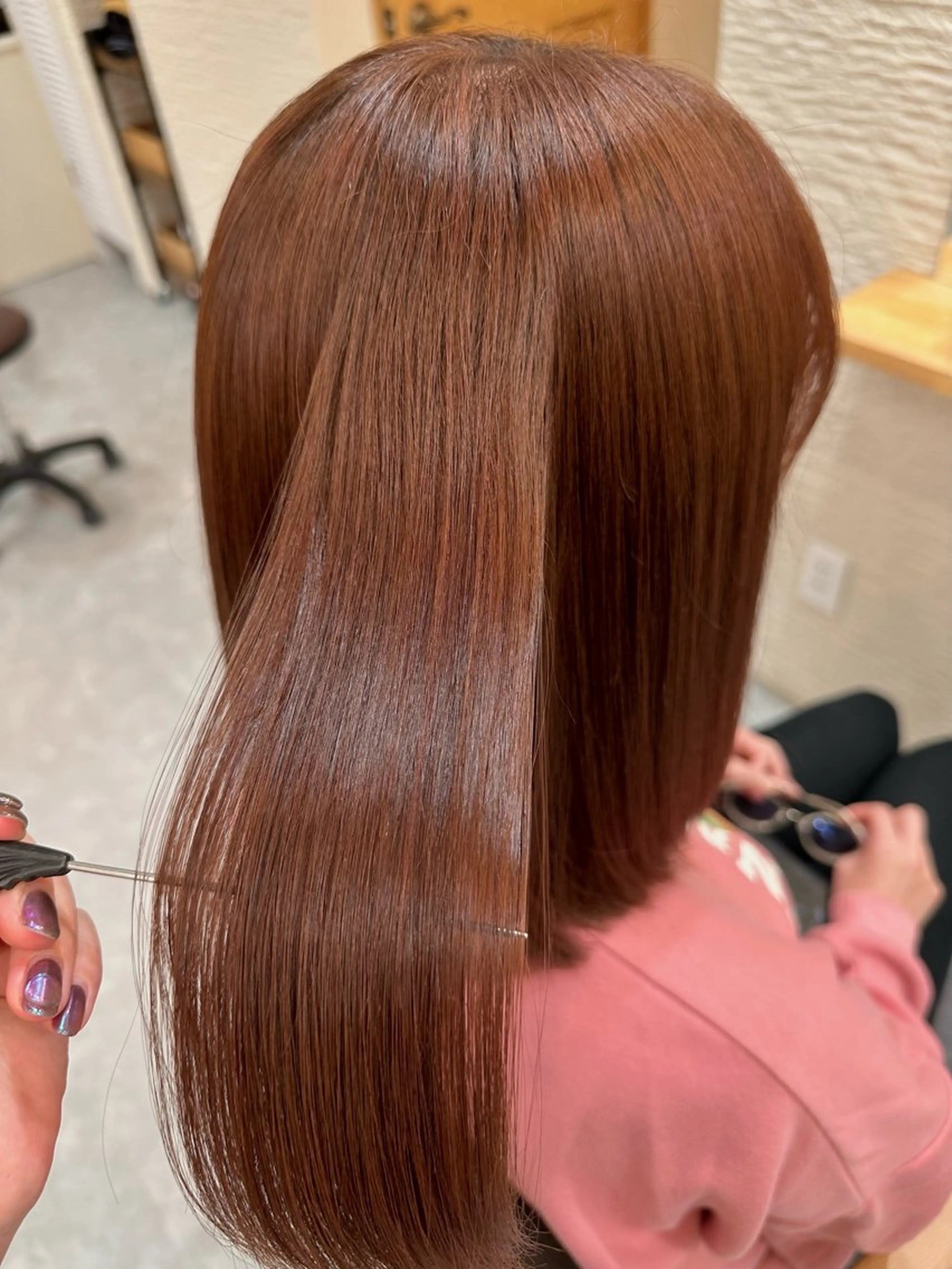 ブリーチなしオレンジ系カラー🍊🧡の写真