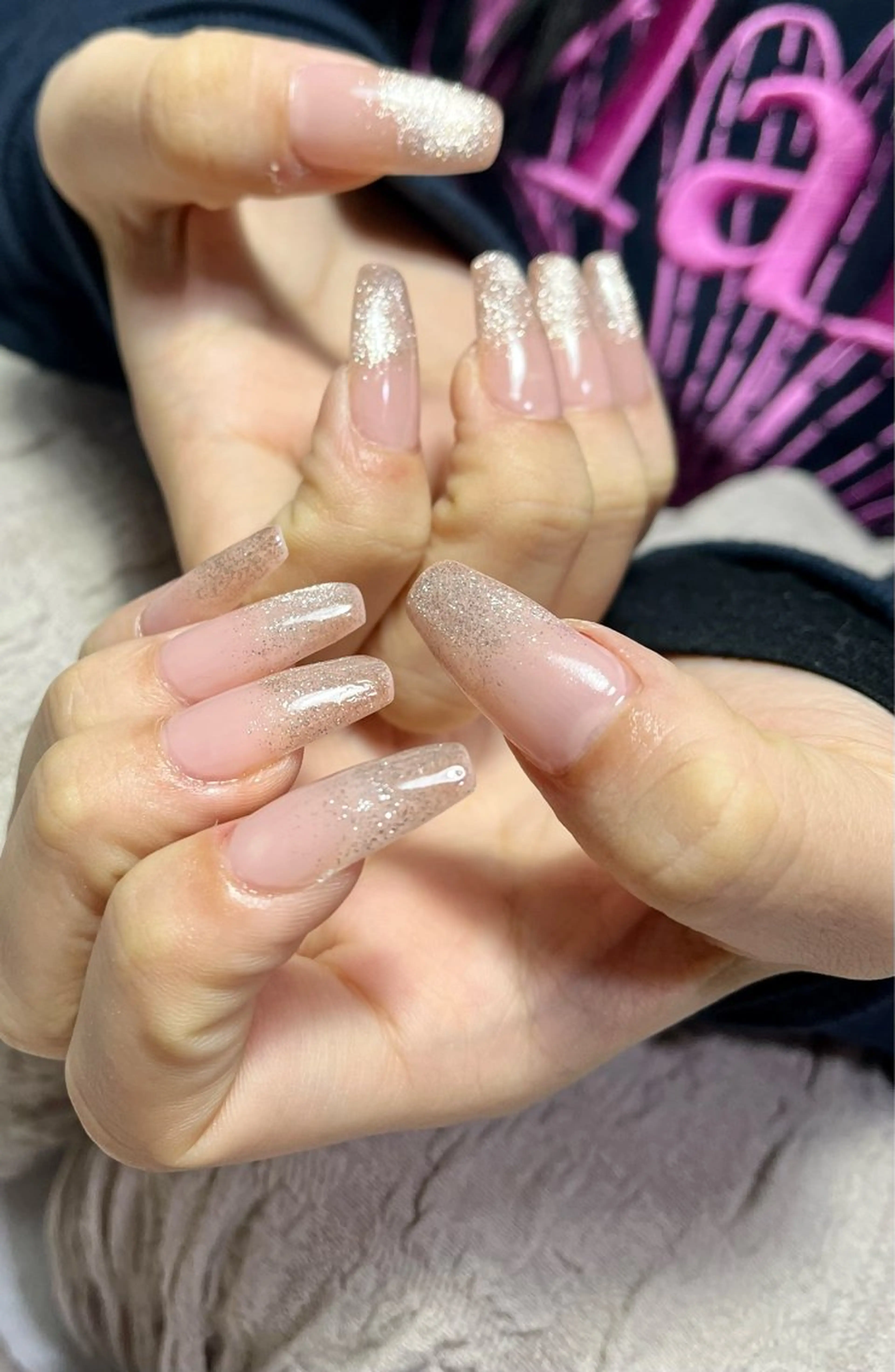 ネイル ラメ(グリッター) ラメグラデーション ハンドネイル goldgleams ちなのネイルデザイン