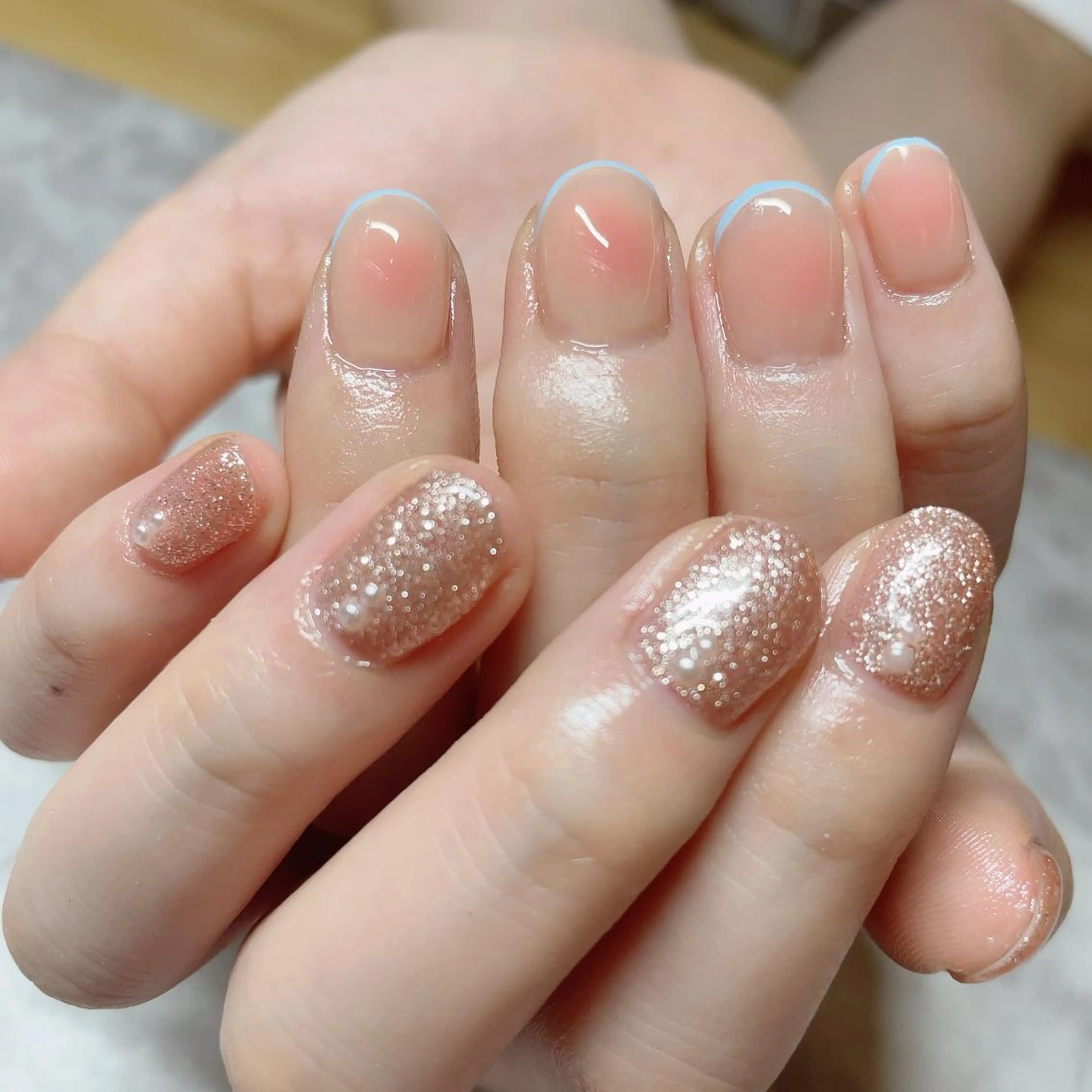 ネイル チークネイル ラメ(グリッター) Nail salon Ariettyのネイルデザイン