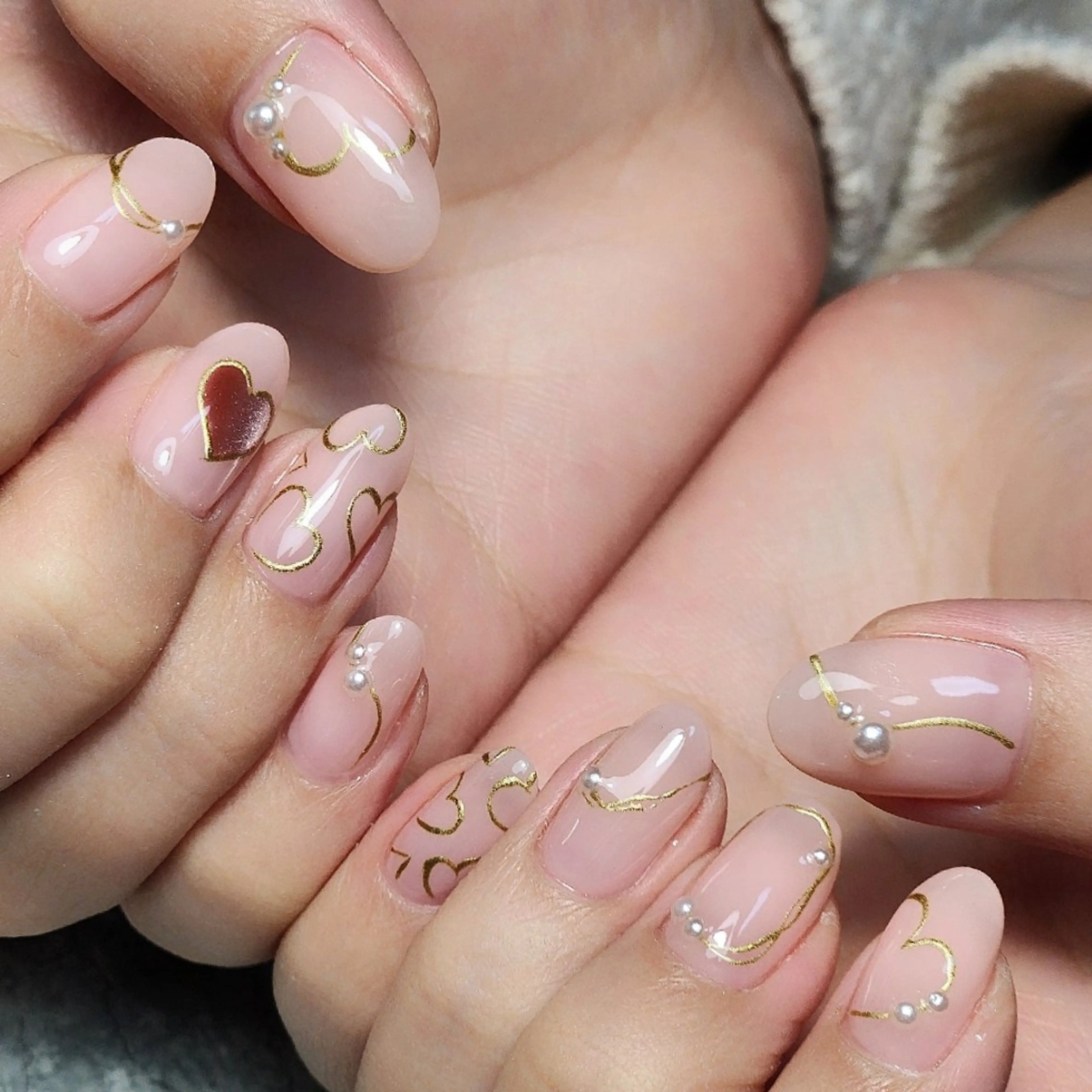 ネイル ハート 持ち込み ハンドネイル 個人サロン saltnailのネイルデザイン