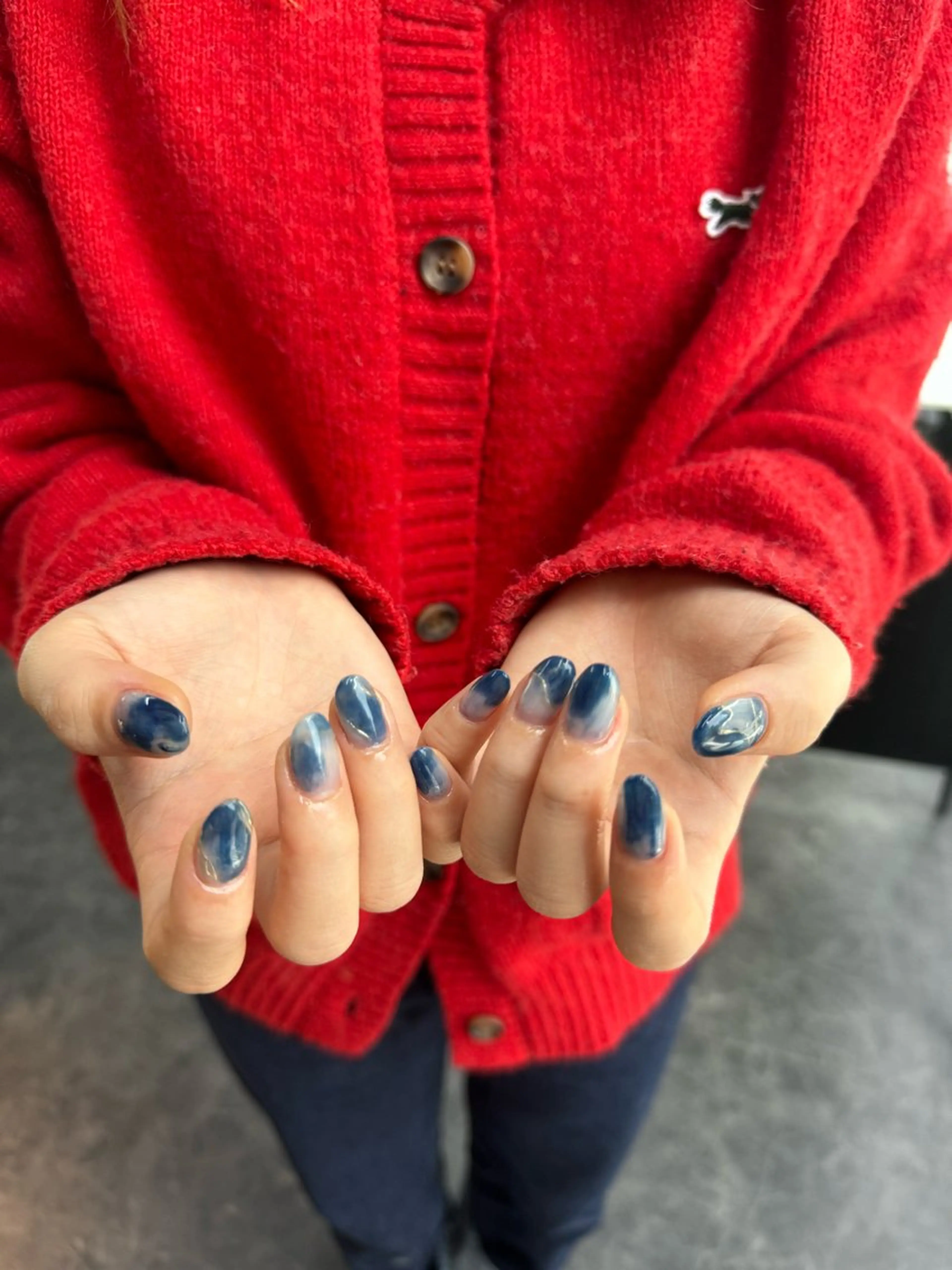 ネイル フレンチネイル マグネットネイル ニュアンスネイル ワンカラーネイル ハンドネイル GRANDE大須 Cecil💜のネイルデザイン