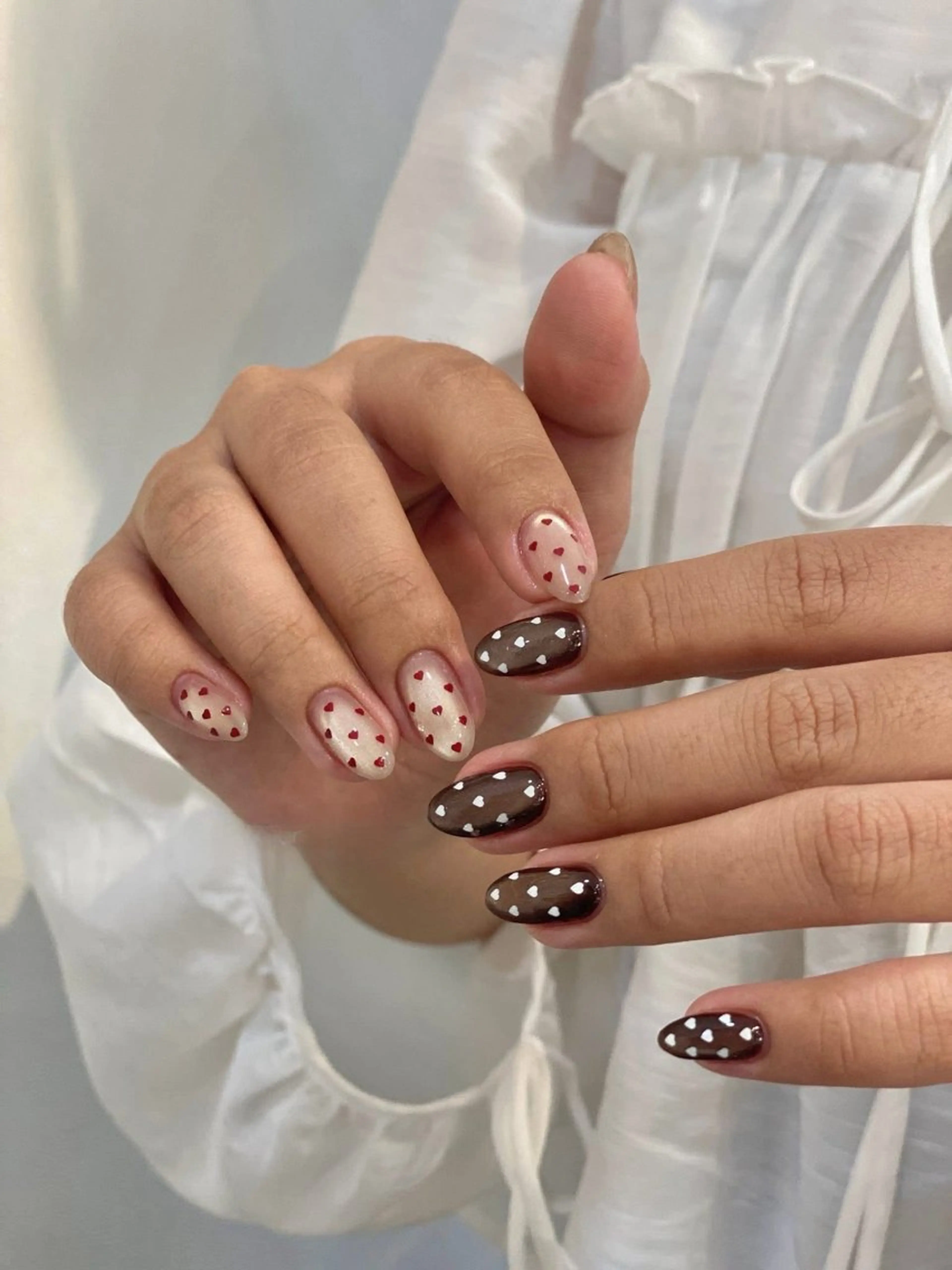 ネイル オーロラネイル ブルー チークネイル 長さ出し フットネイル ハンドネイル JIN 168 新大久保のネイルデザイン