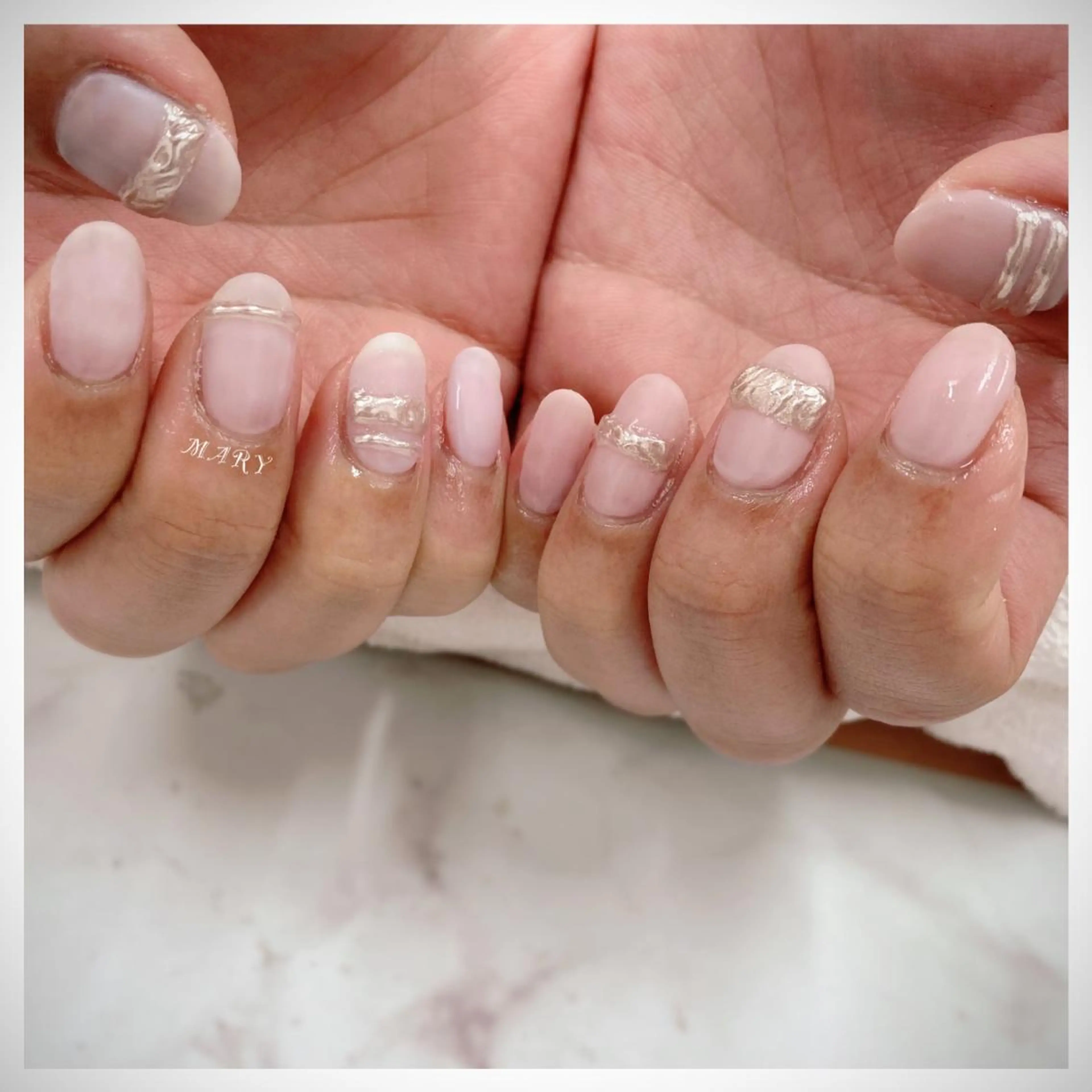 ネイル アートネイル マットネイル ミラーネイル 持ち込み ニュアンスネイル ハンドネイル Mary nail .narumiのネイルデザイン