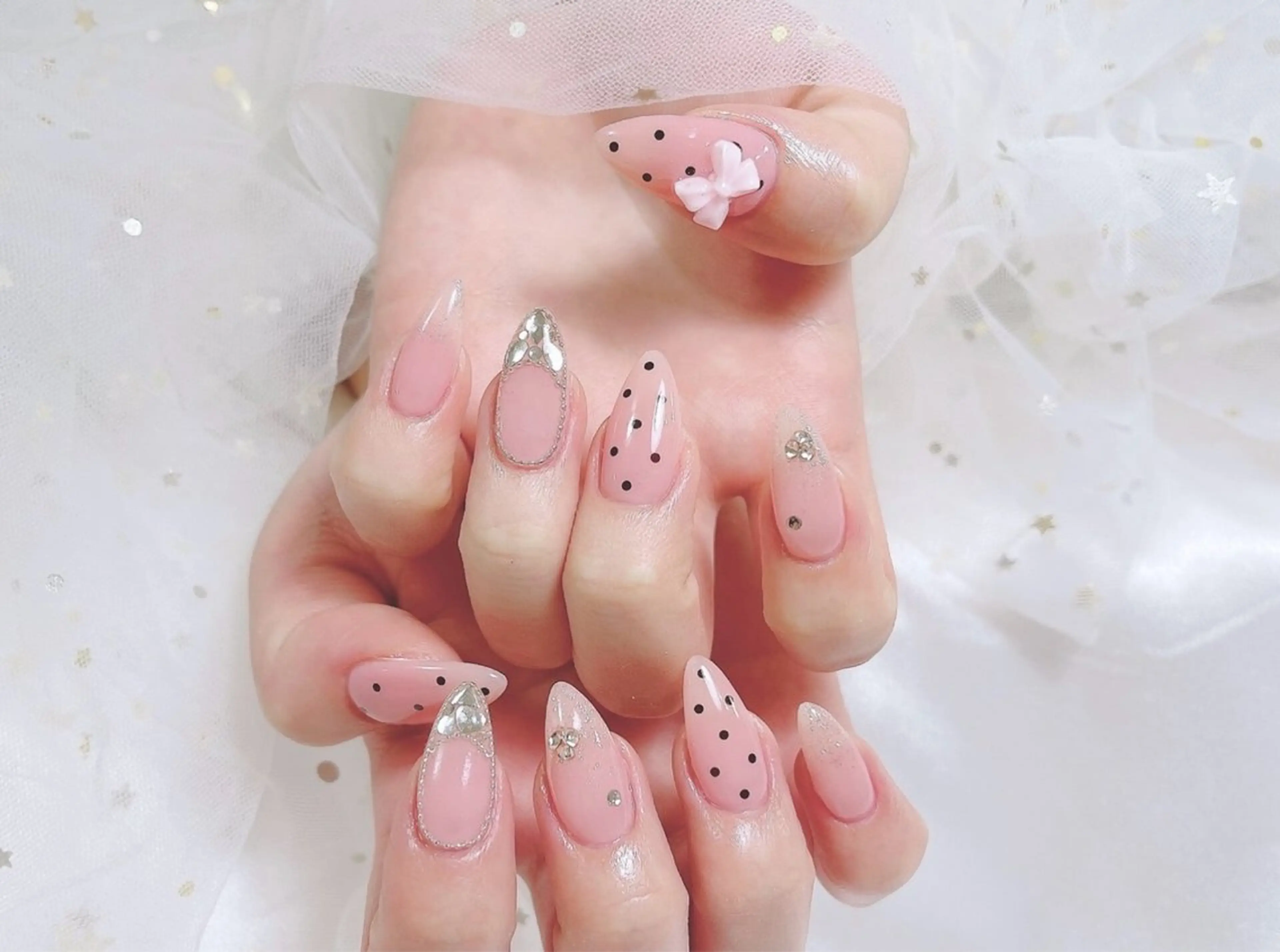 ネイル ジェルネイル ハート 冬ネイル クリスマス ハンドネイル ╹◡╹Mimoミモ Eye&Nailのマツエク・マツパデザイン