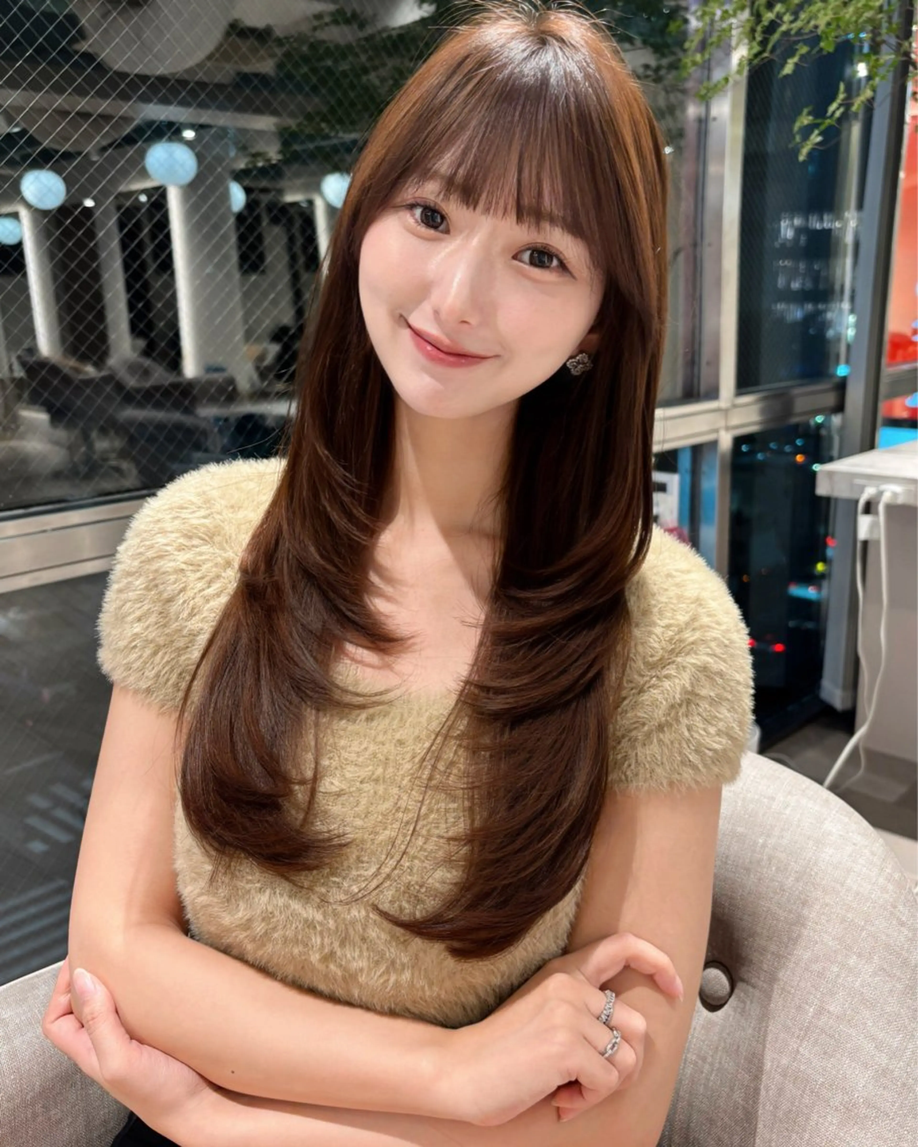 ロング レイヤーカット レイヤーカット/ 透明感カラー🤍楓のヘアスタイル