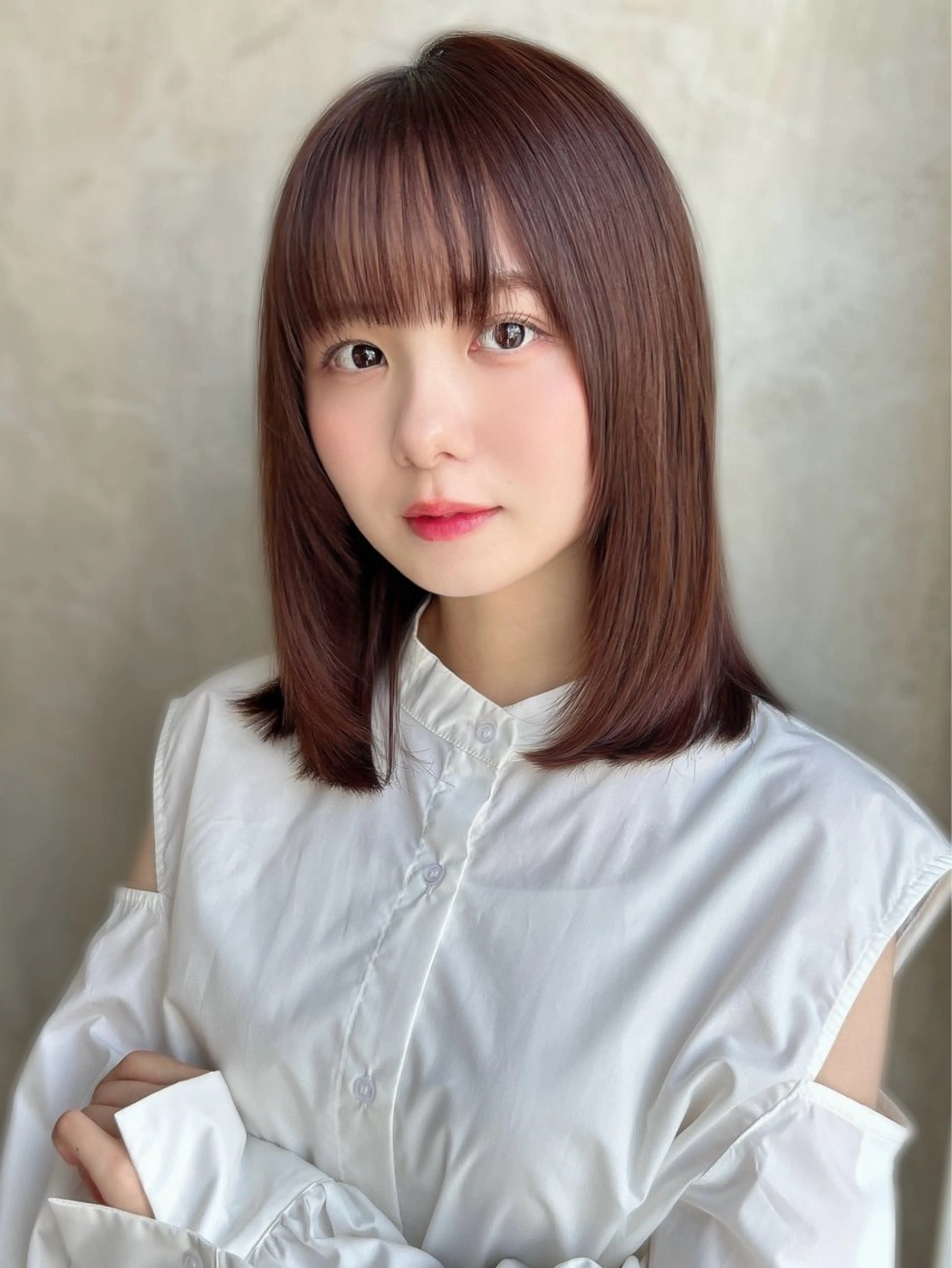 ミディアム カラー パーマ カット ヘアカラー トリートメント 新宿✨顔周りカット 韓国ヘア/坂本亜裟海のヘアスタイル