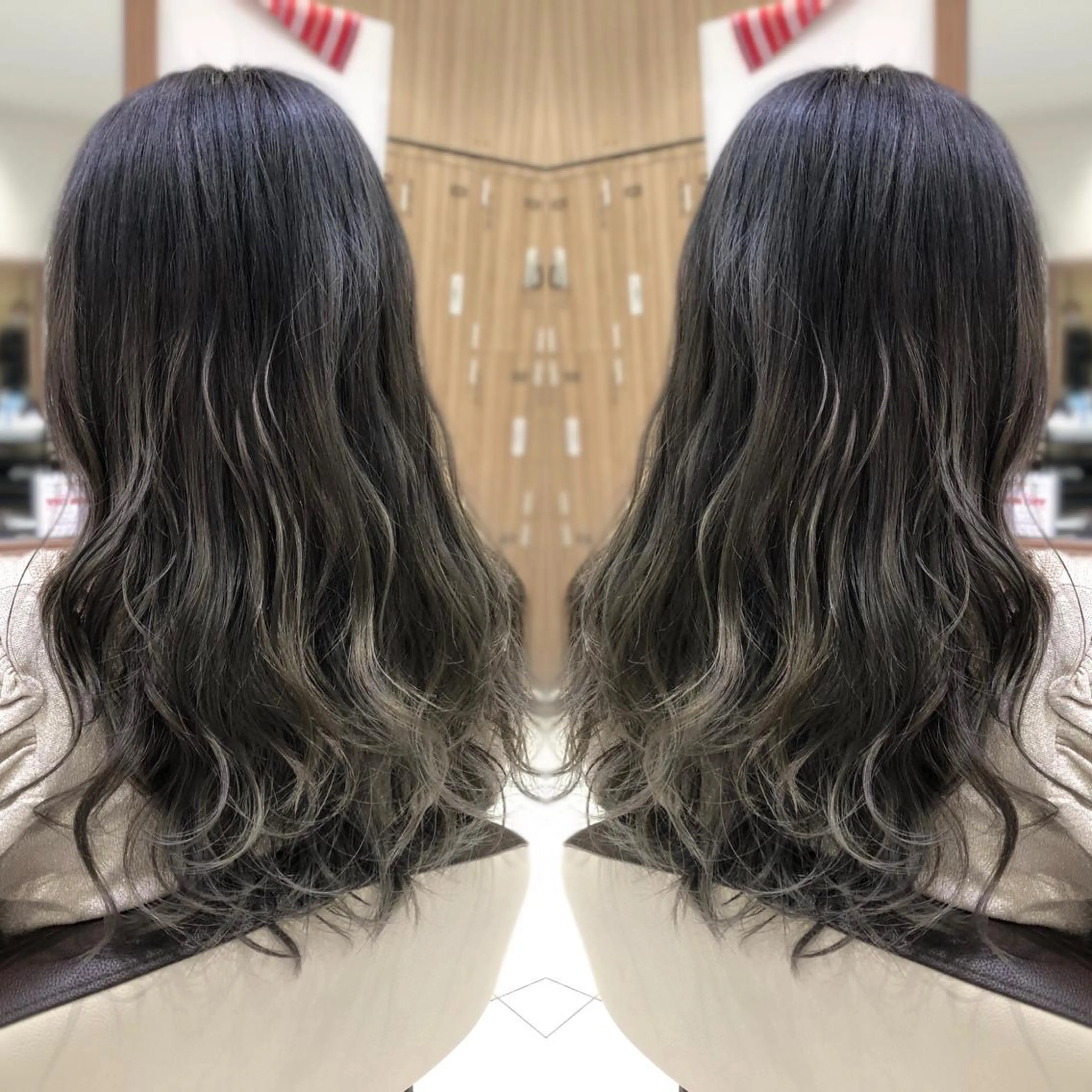 セミロング カラー 韓国レイヤー×透明感 カラー/山崎一輝のヘアスタイル