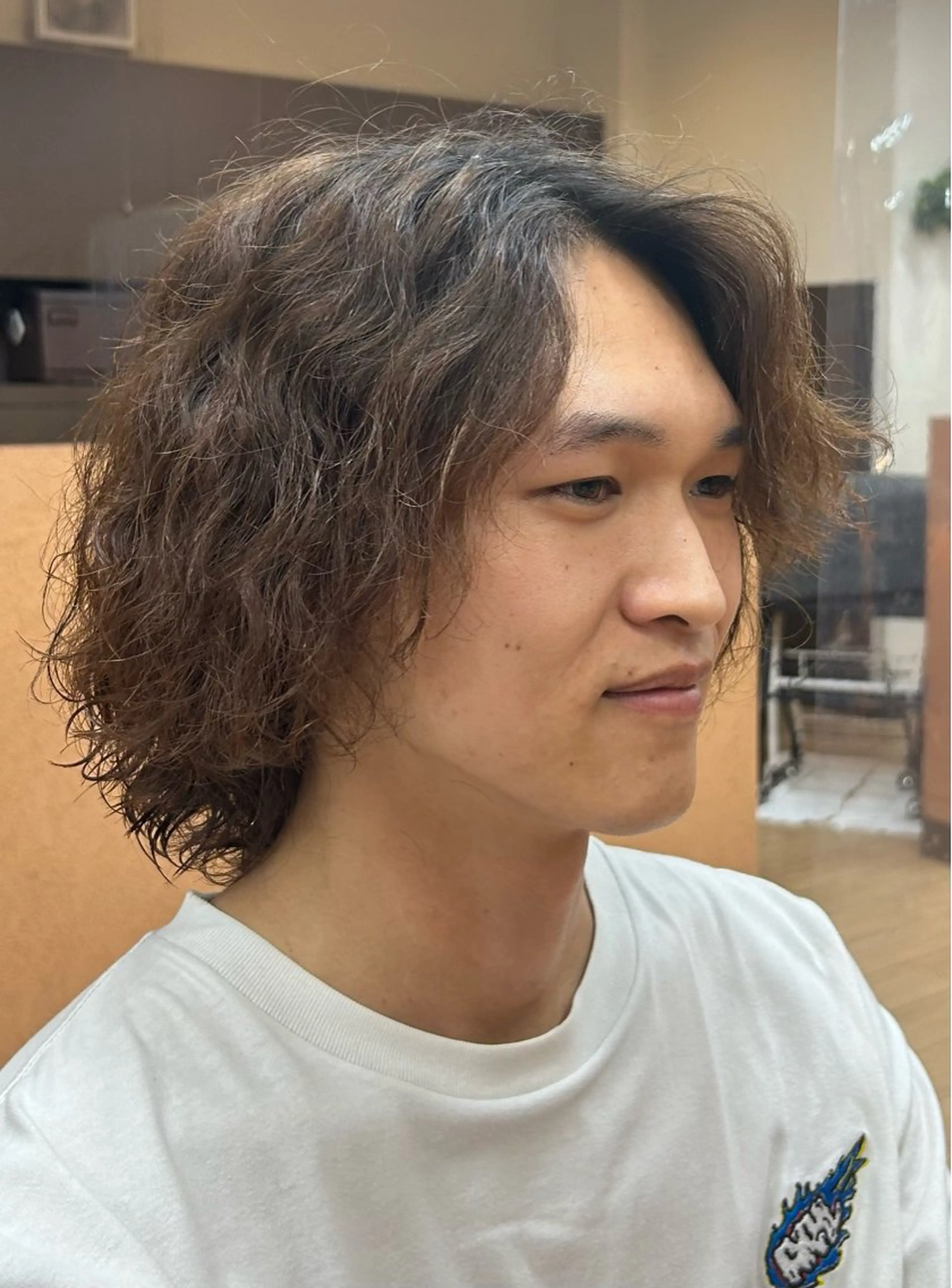 ロング パーマ メンズ 波巻きパーマ カット パーマ 竜生 #メンズ特化のヘアスタイル