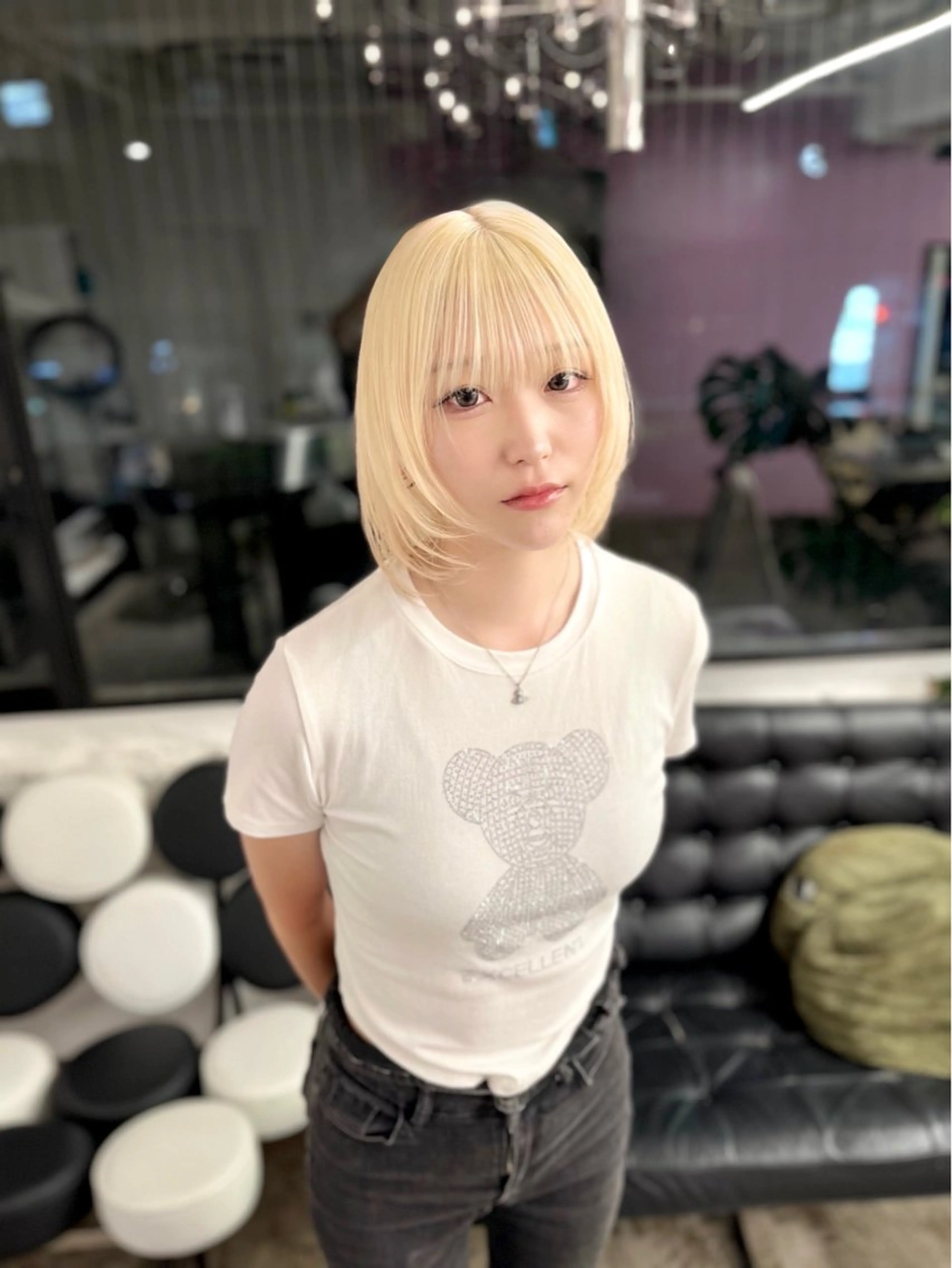 【🦄目がくらむようなハイトーン🦄💜】ケアブリーチ➕カラーの写真