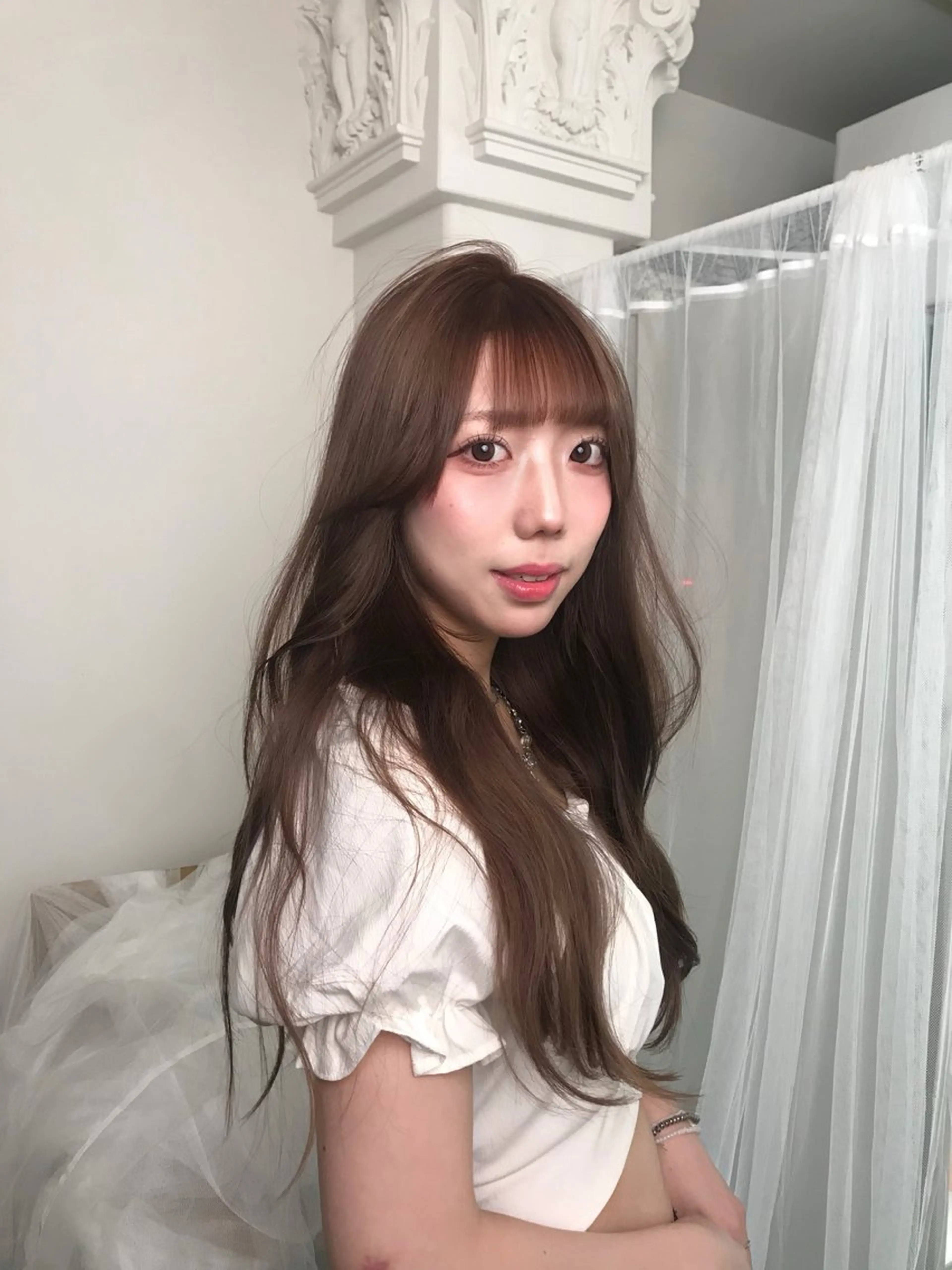 ロング カラー ブリーチ ロング HARUNA/原宿/ デザイン/カットのヘアスタイル