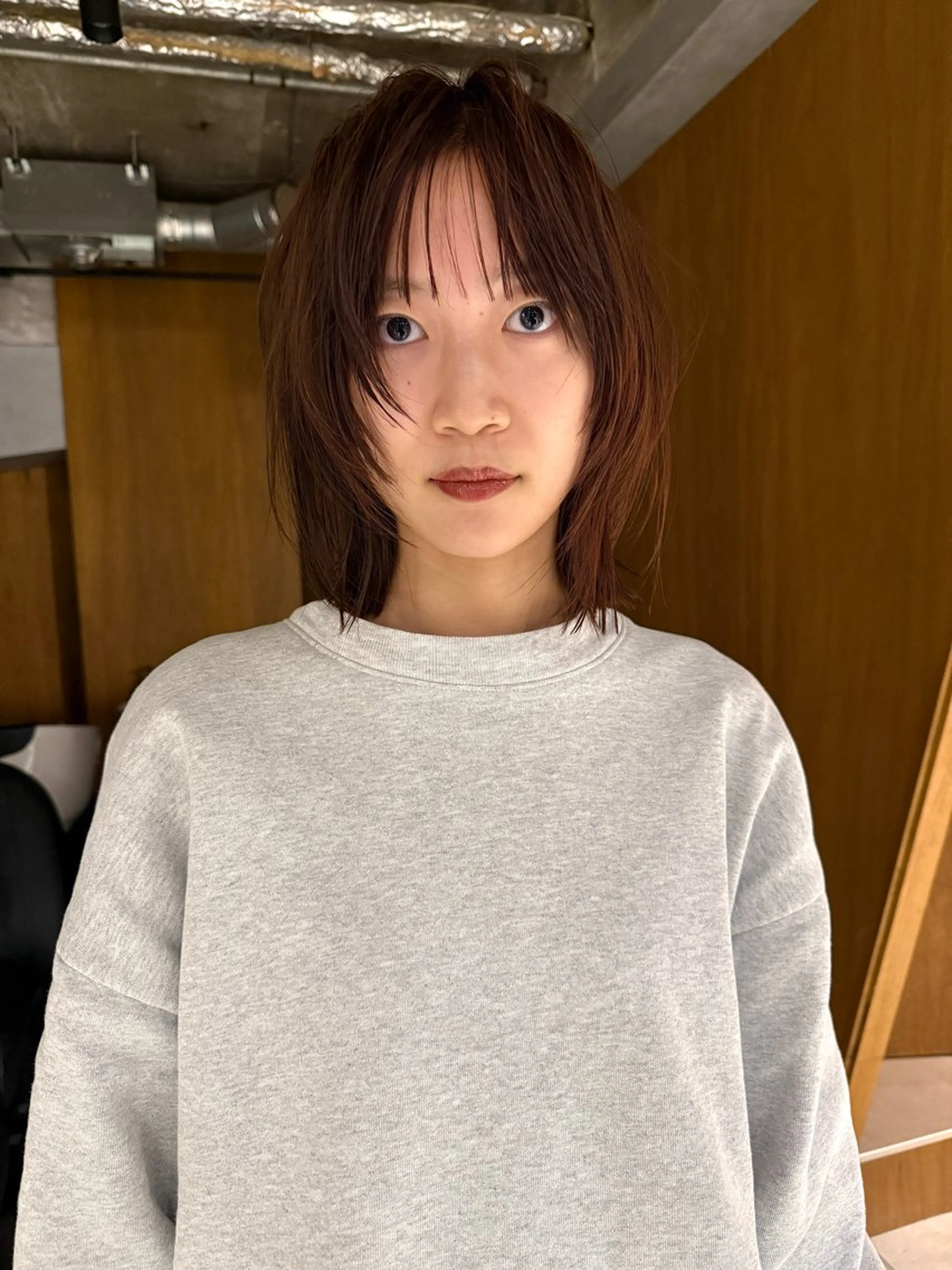 ミディアム ボブレイヤー ボブ レイヤーカット タナカ レイのヘアスタイル