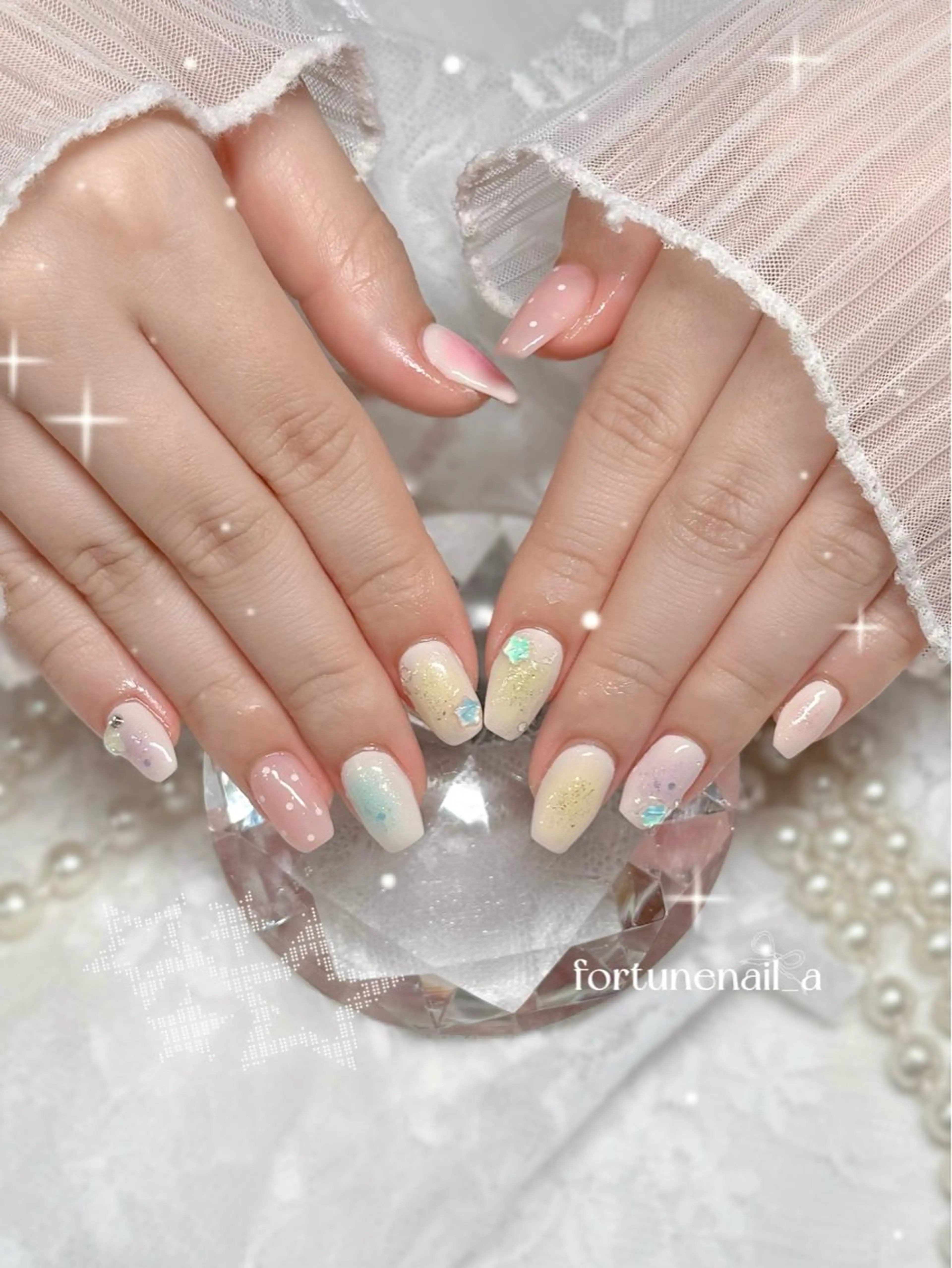ネイル チークネイル 春ネイル ハンドネイル 5/28空✩.*🎀 aoi🎀のネイルデザイン