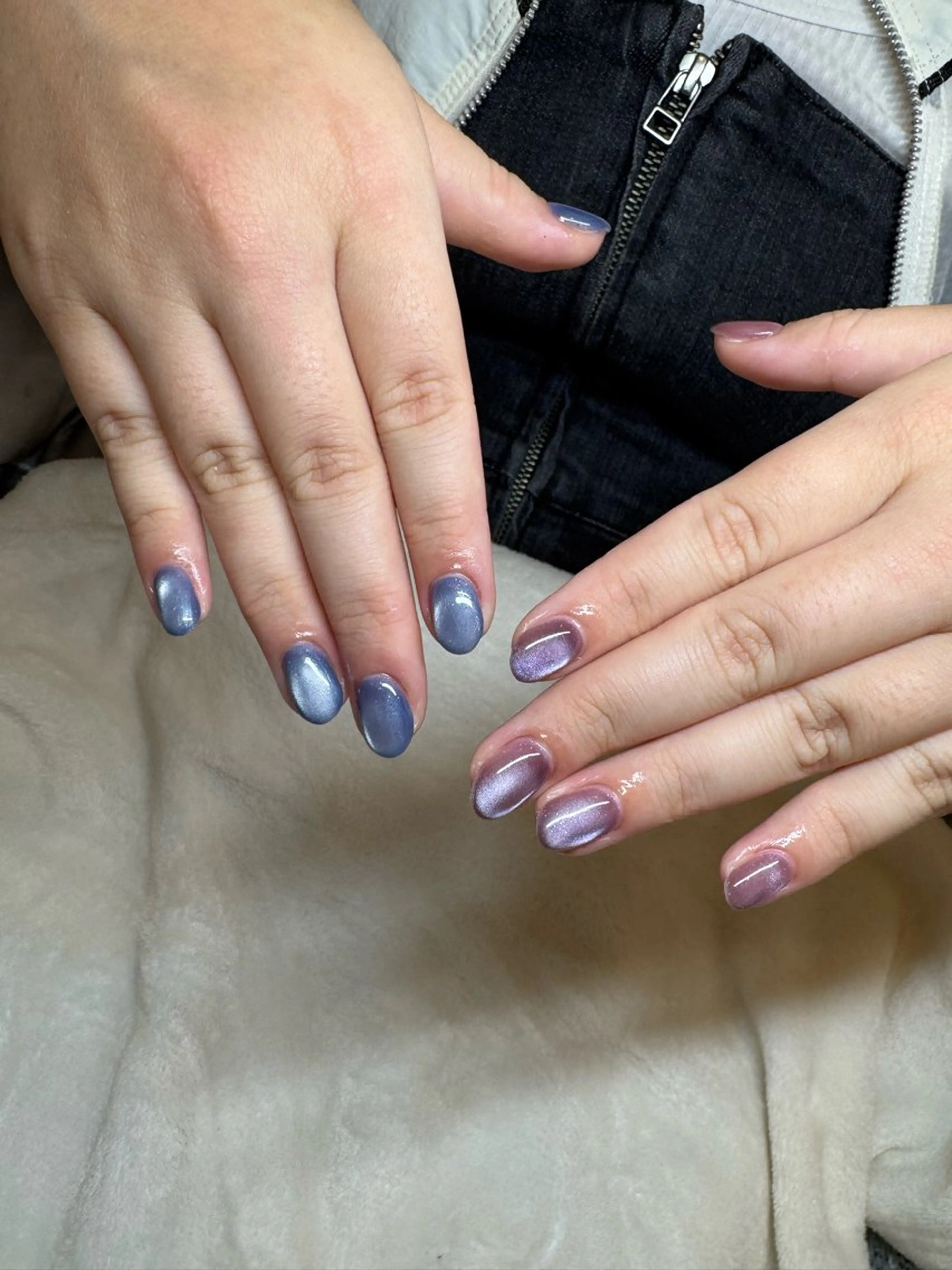 ネイル ブルー ジェルネイル マグネットネイル メンズネイル パープル ハンドネイル MIMnail メンズネイリストのネイルデザイン