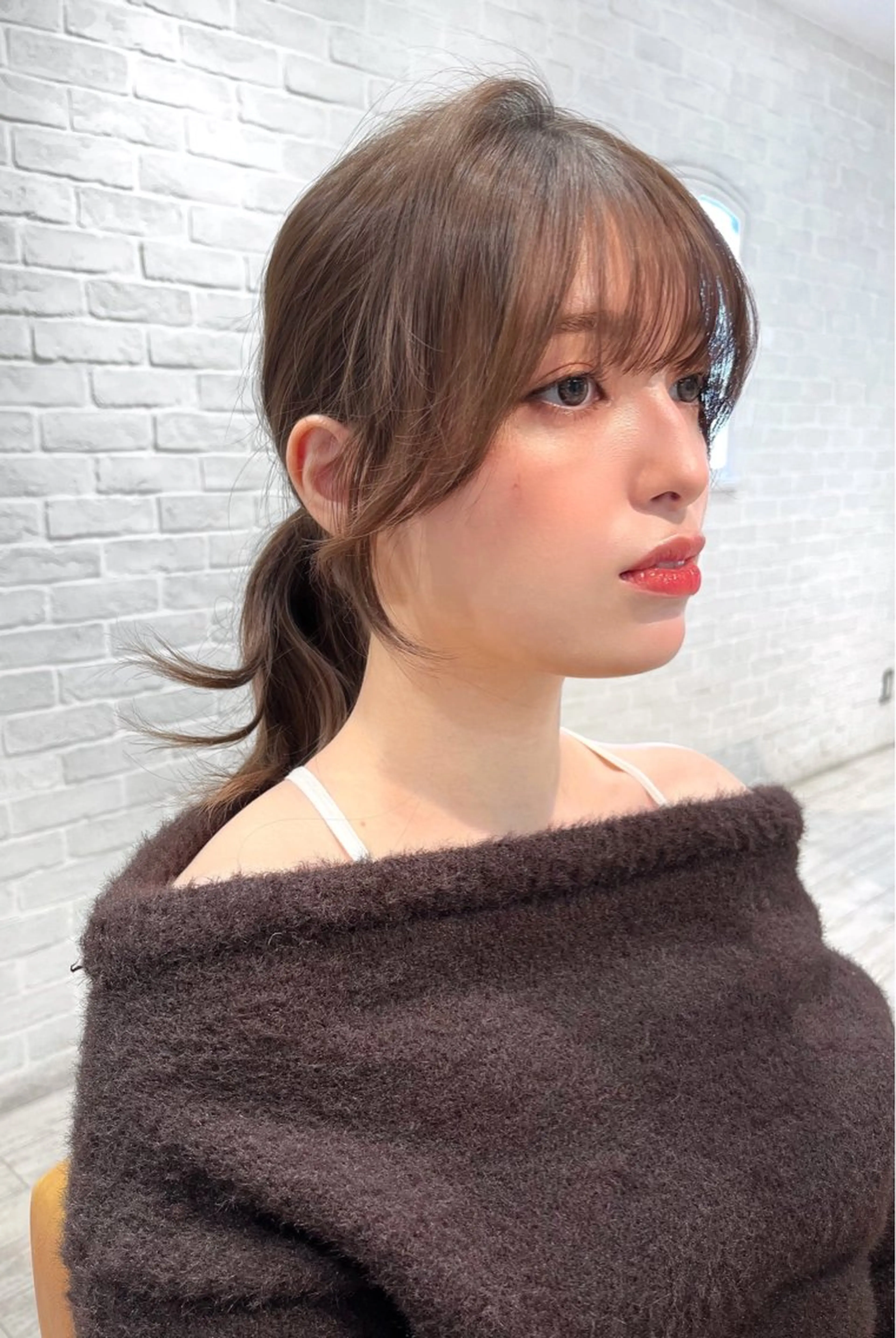 ロング カラー アッシュ アッシュブラウン ベージュカラー ブラウンカラー ブラウンベージュ カット 【韓国ヘア×透明感 カラー】笹谷 莉未のヘアスタイル