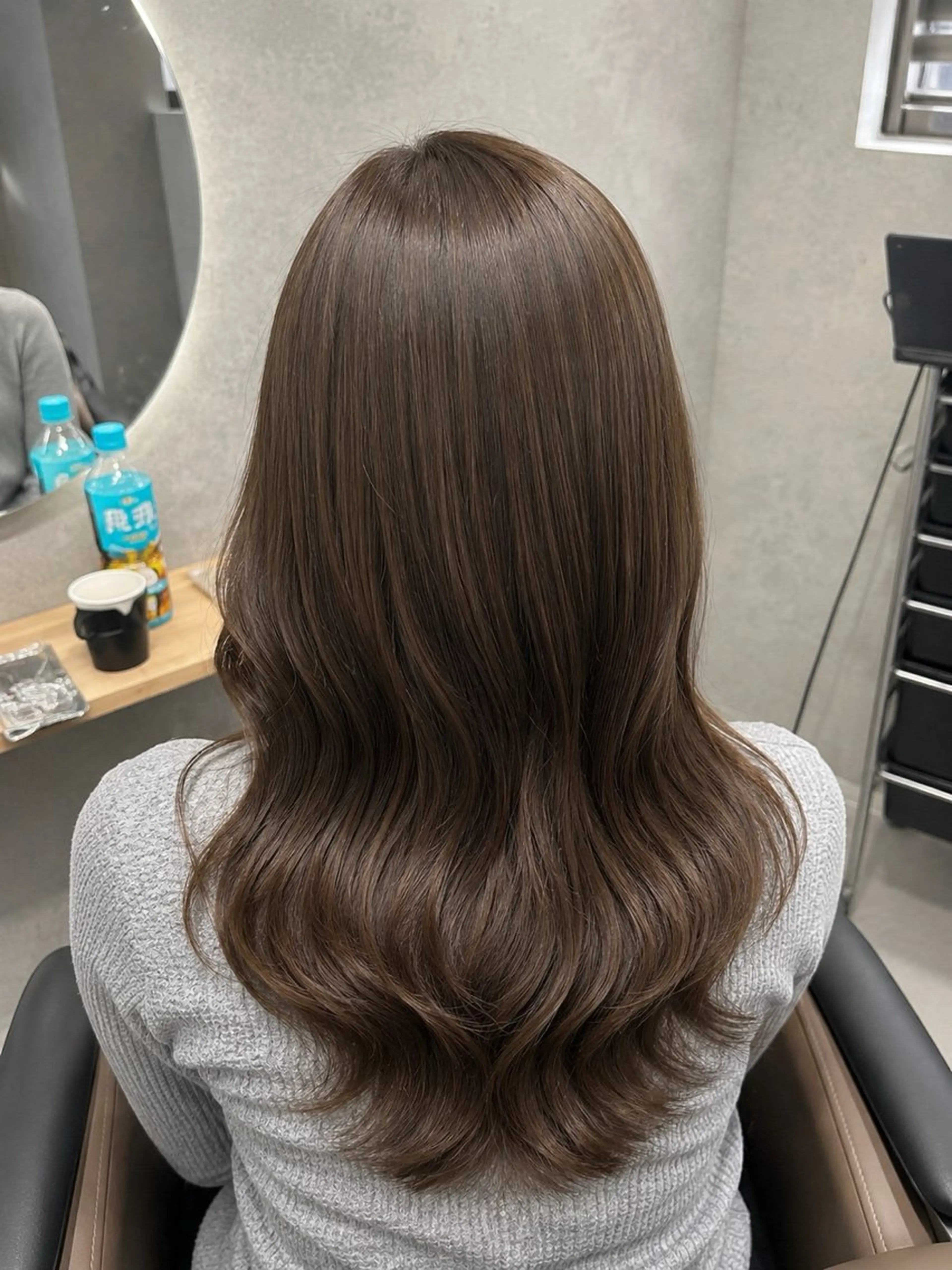 ロング カラー グレージュ オリーブグレージュ オリーブグレー 韓国風ヘア レイヤーカット カット ヘアカラー トリートメント 美髪縮毛矯正 柳田尚紀のヘアスタイル