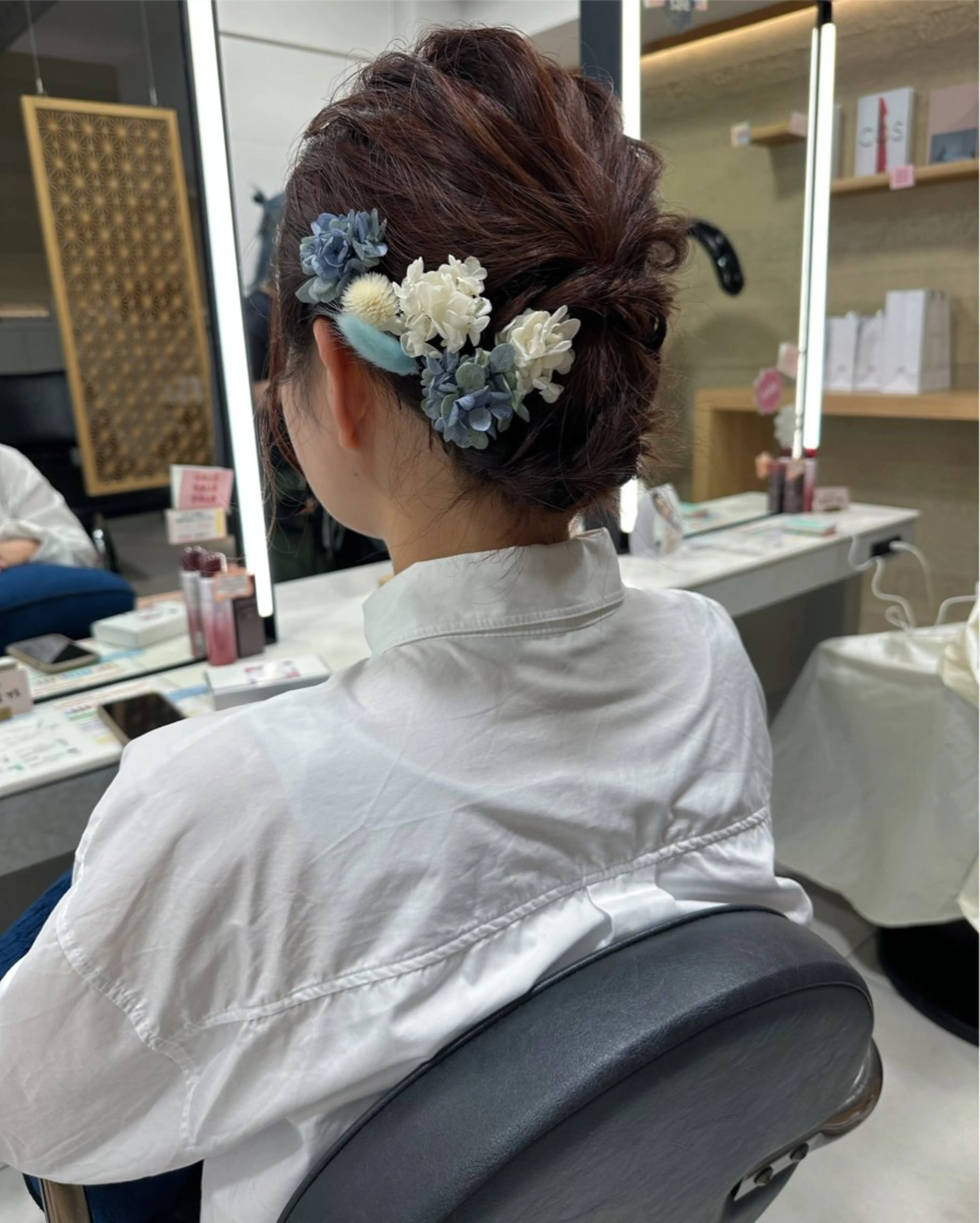 セミロング 浴衣 ヘアセット 山下恋佳/矢場町/ ブリーチ/ショートのヘアスタイル