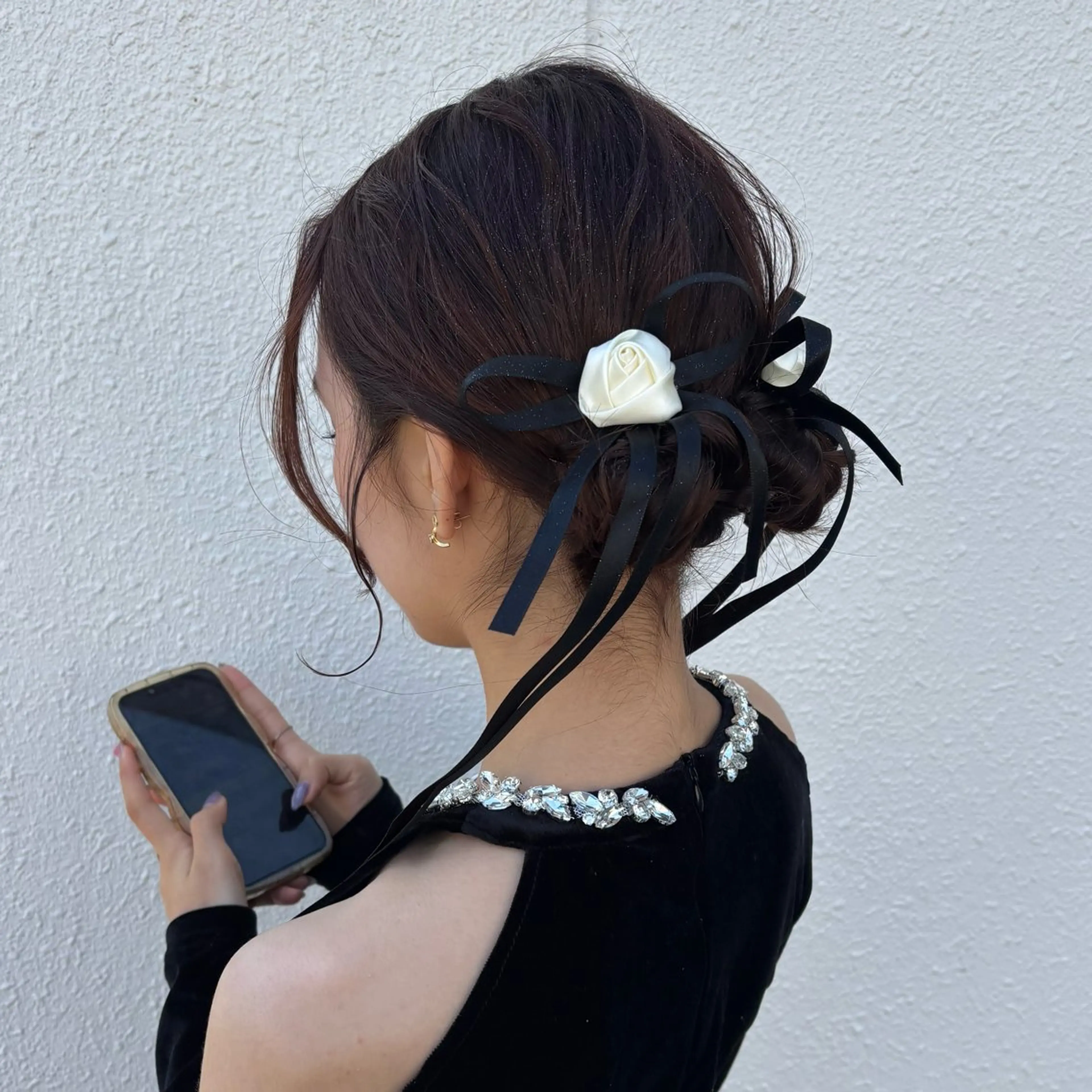 セミロング 卒業式のヘアスタイル ヘアセット 🎀ハイトーン/ 艶カラー/夕月🎀のヘアスタイル