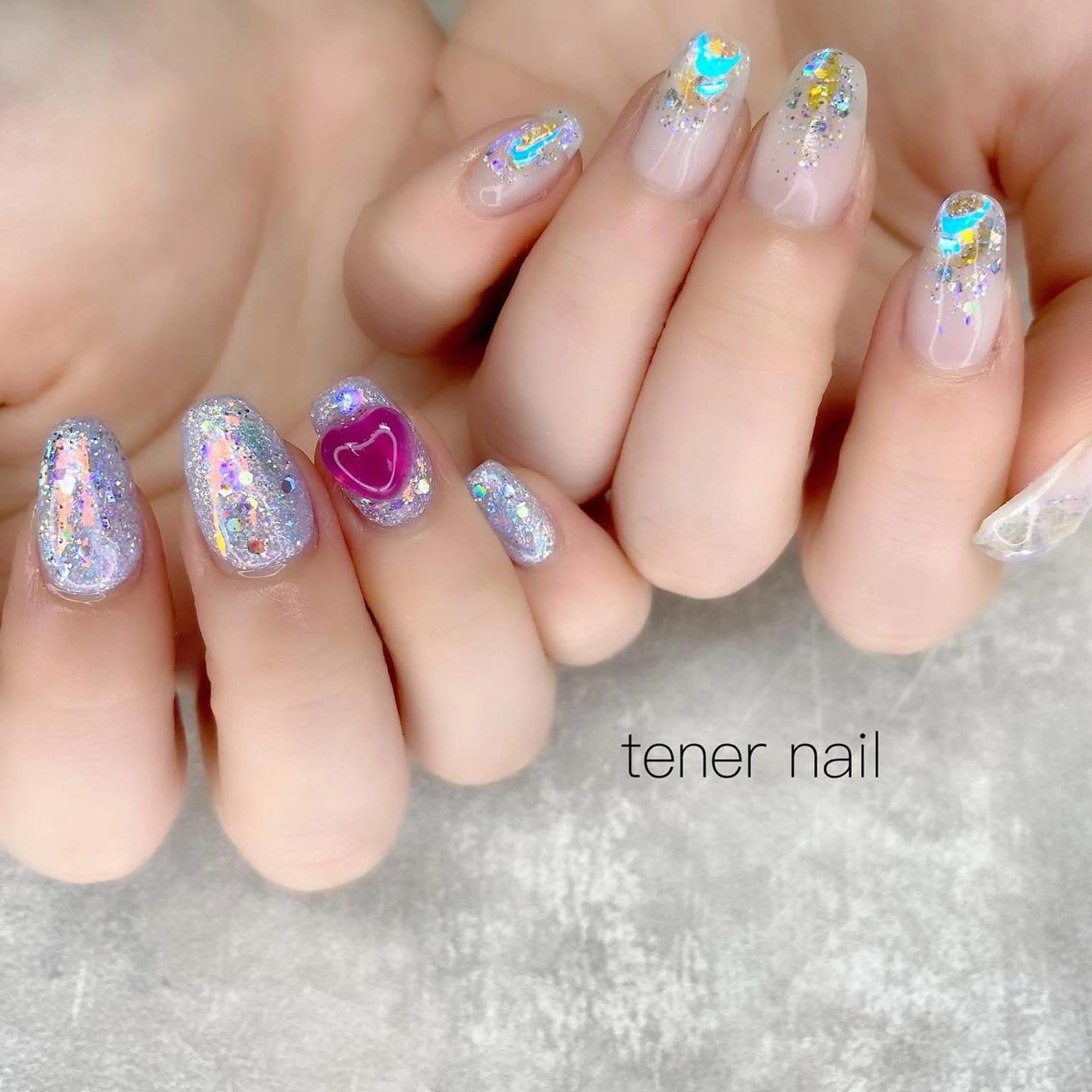 ネイル ハート 韓国ネイル UVネイル tener  nail  テネルネイル所属・テネルネイル tener nailのネイルデザイン