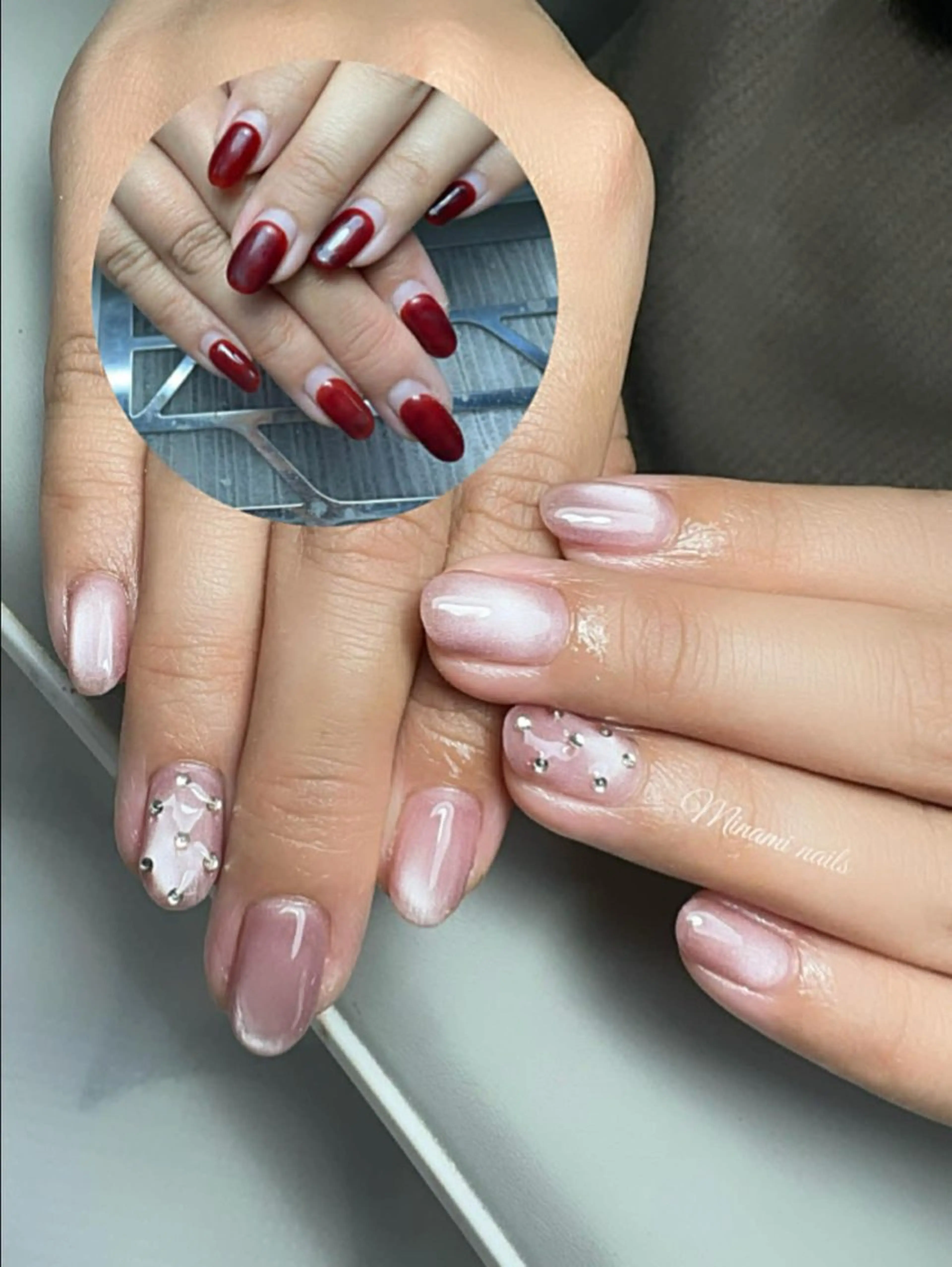 ネイル アートネイル オーロラネイル ガーリー キラキラネイル 韓国ネイル Minami Nailsのネイルデザイン