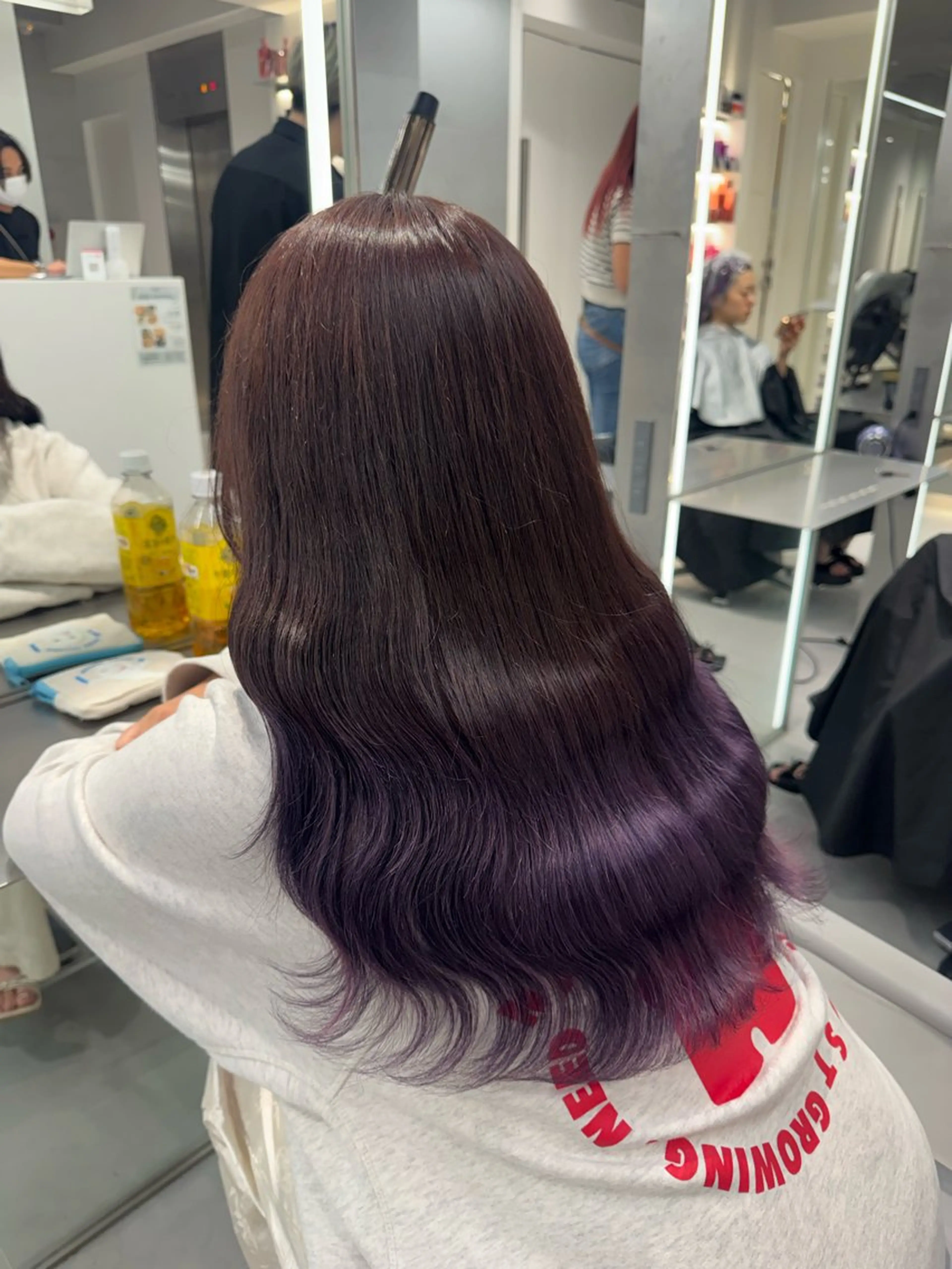 ロング カラー シールエクステ アッシュ バレイヤージュ ベージュカラー 黒髪 ヘアカラー トリートメント ar+ ❤︎ maiのヘアスタイル
