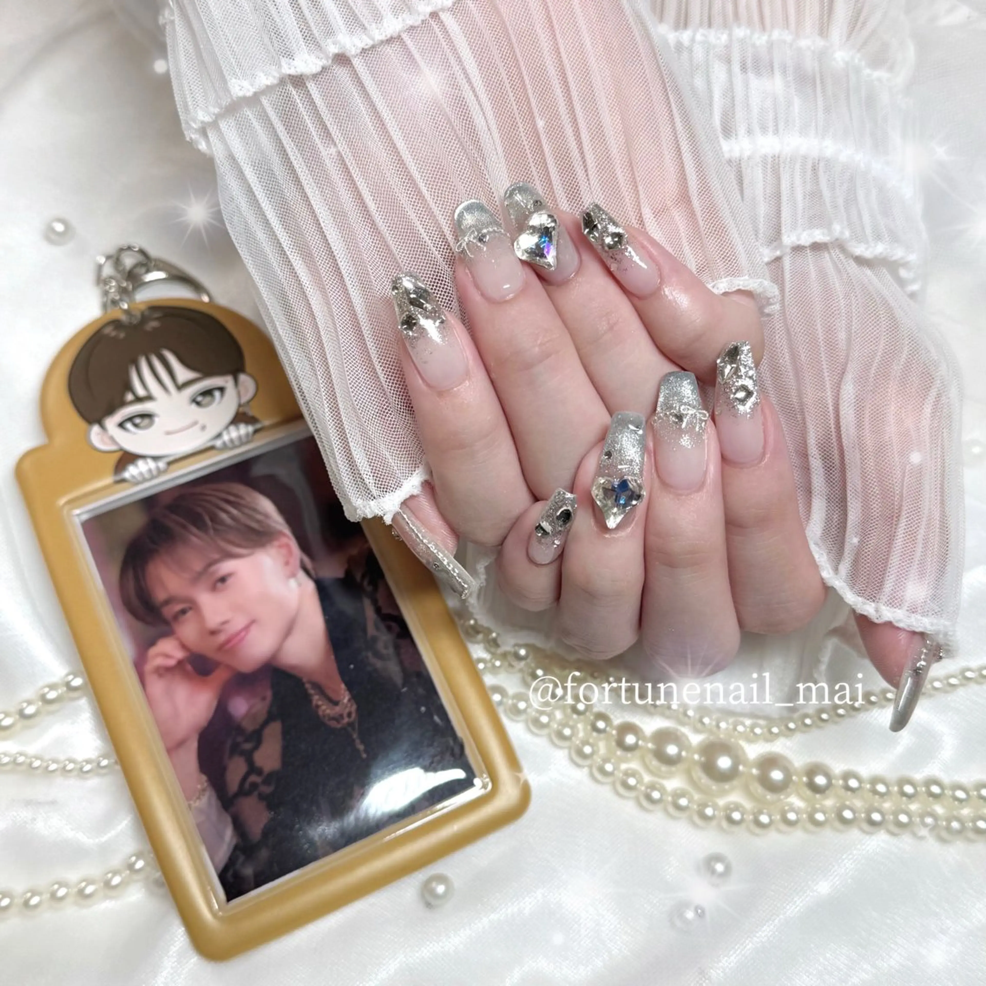 ネイル マグネットネイル ワンホンネイル ハンドネイル 🎀Mai 🎀✩.*のネイルデザイン