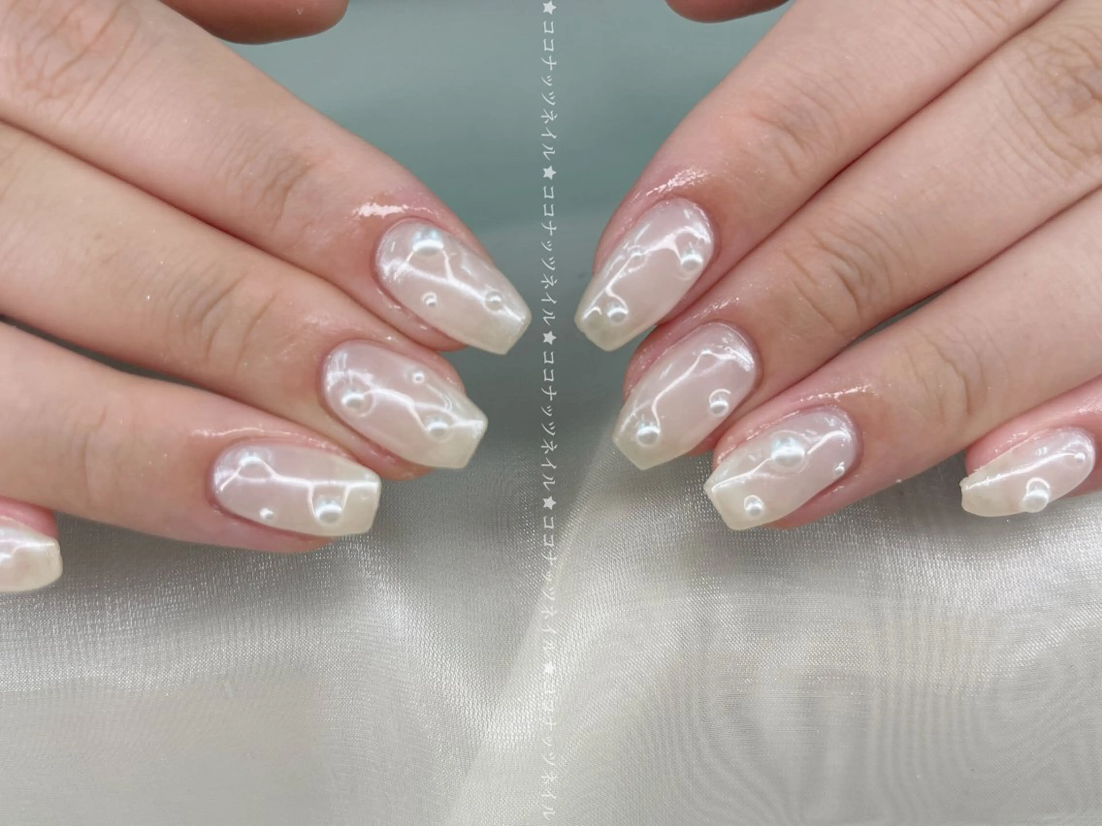 ネイル べっ甲ネイル フレンチネイル キラキラネイル マグネットネイル 大理石ネイル(マーブル) ハンドネイル 神田 ココナッツのネイルデザイン