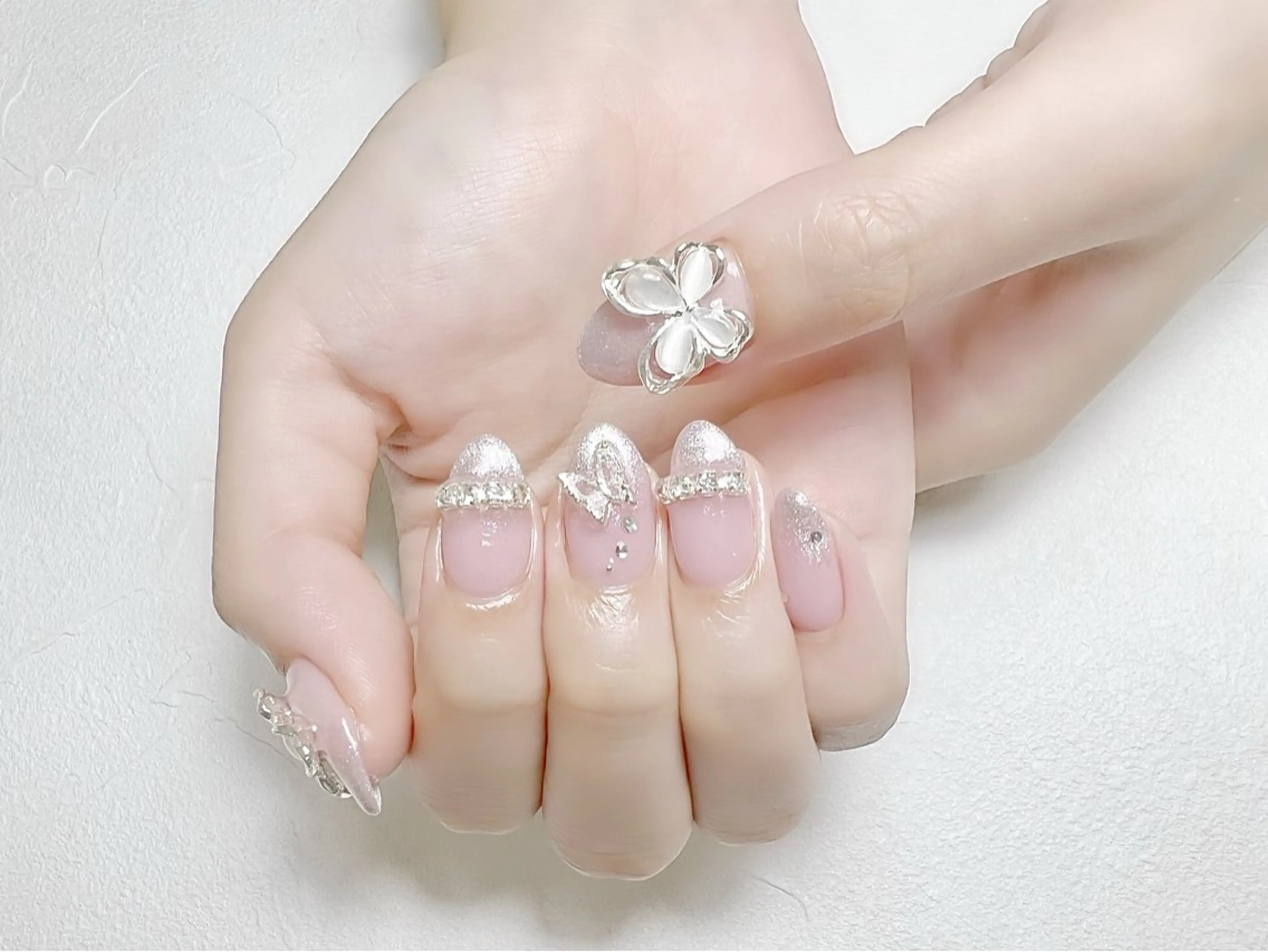 ネイル マグネットネイル ピンク ワンホンネイル rouse nail RISATOのネイルデザイン
