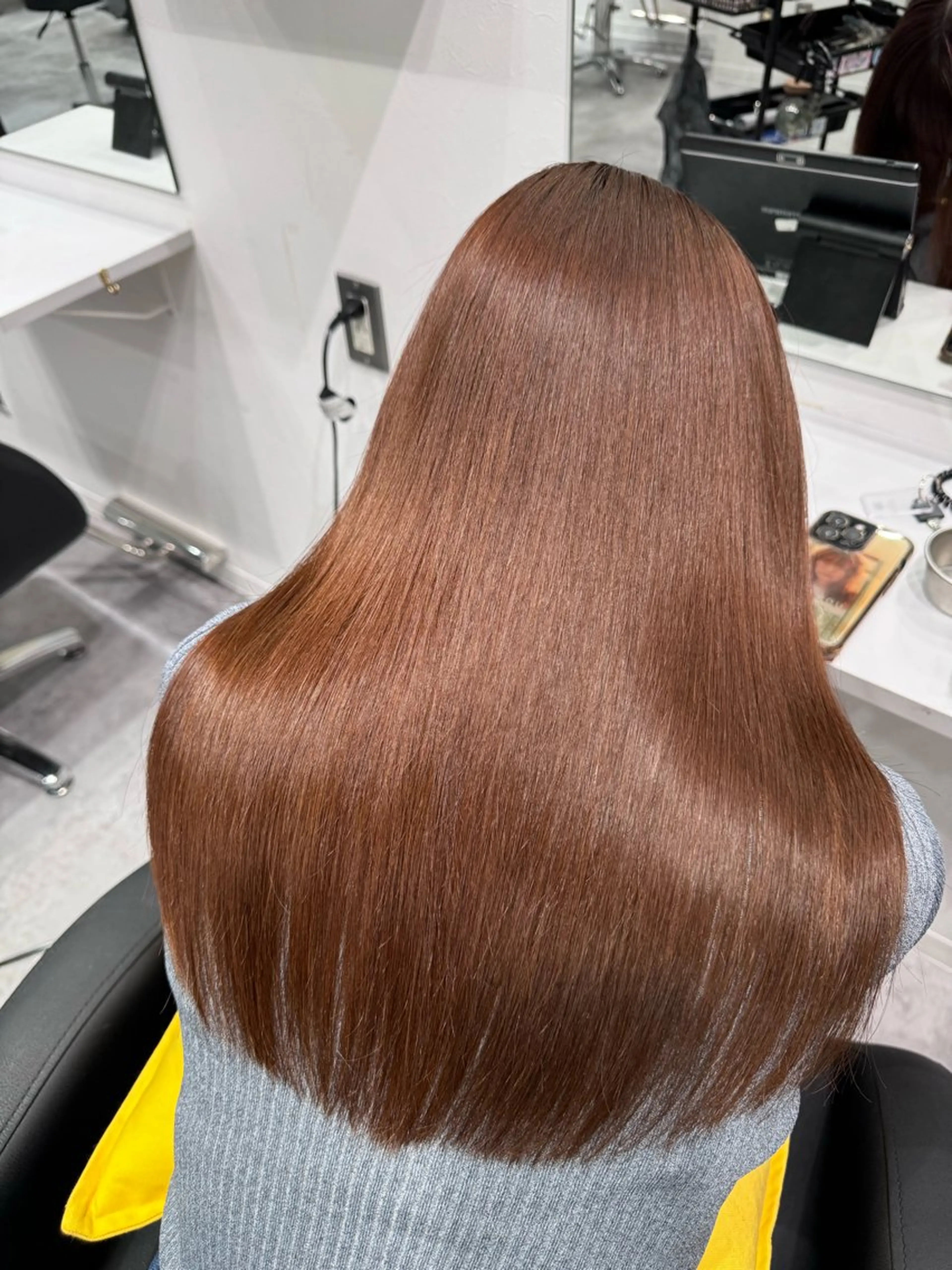 セミロング カラー ヘアアレンジ アディクシーカラー 髪質改善 縮毛矯正 トリートメント ヘアカラー トリートメント 髪質改善カラー🪞 美髪縮毛矯正🪞城のヘアスタイル
