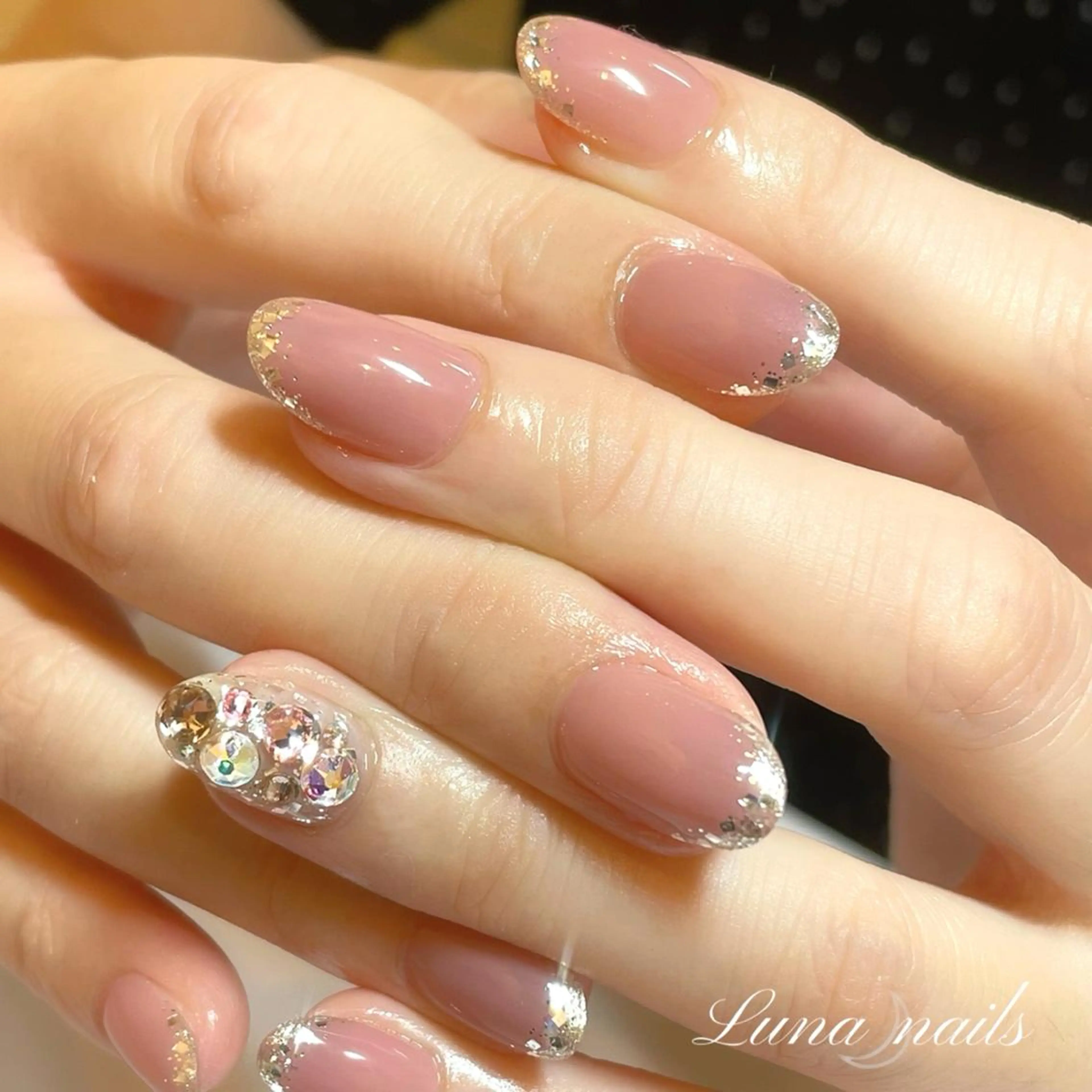 ネイル ラメ(グリッター) ハンドネイル yuka Luna nailsのネイルデザイン