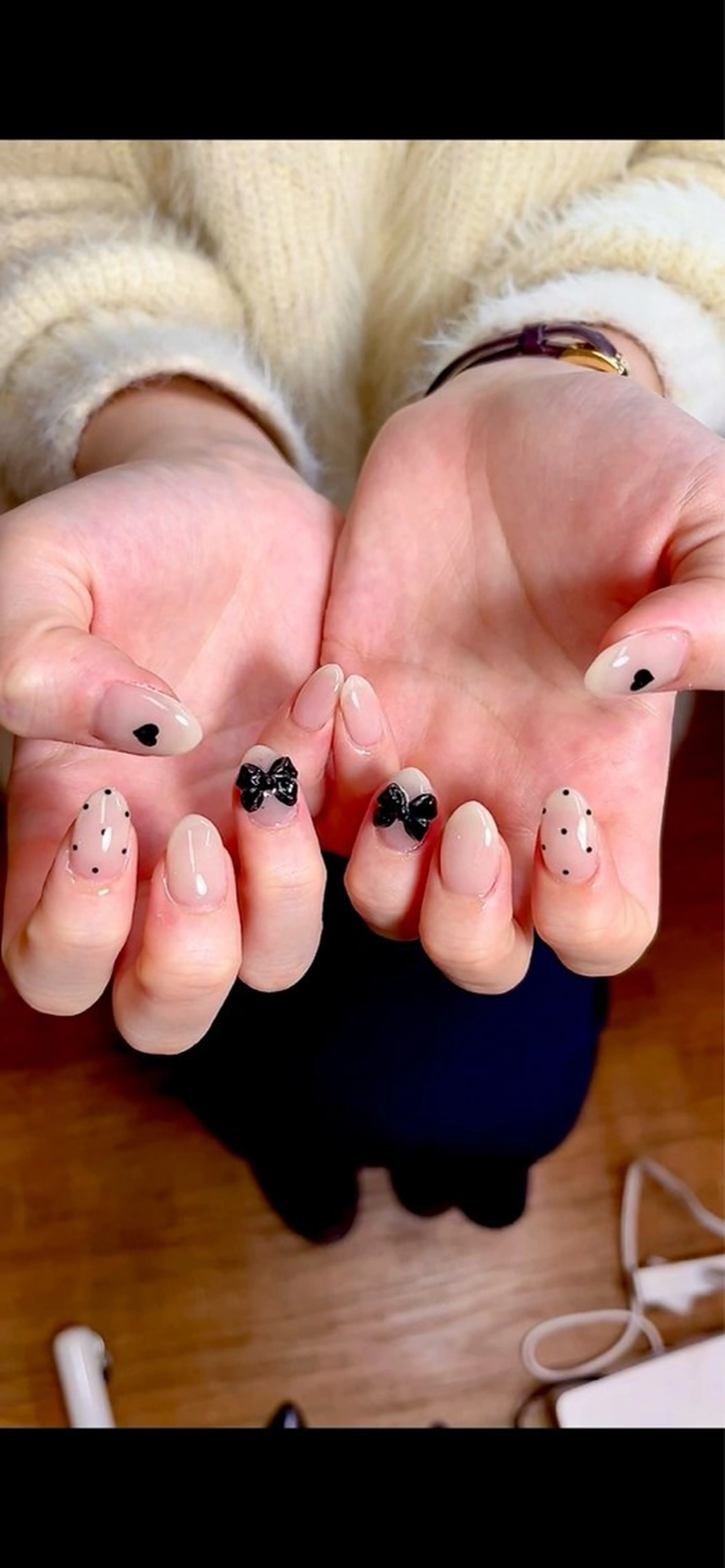 ネイル 韓国ネイル リボン ハンドネイル LOVE NAIL 💕Sonoのネイルデザイン