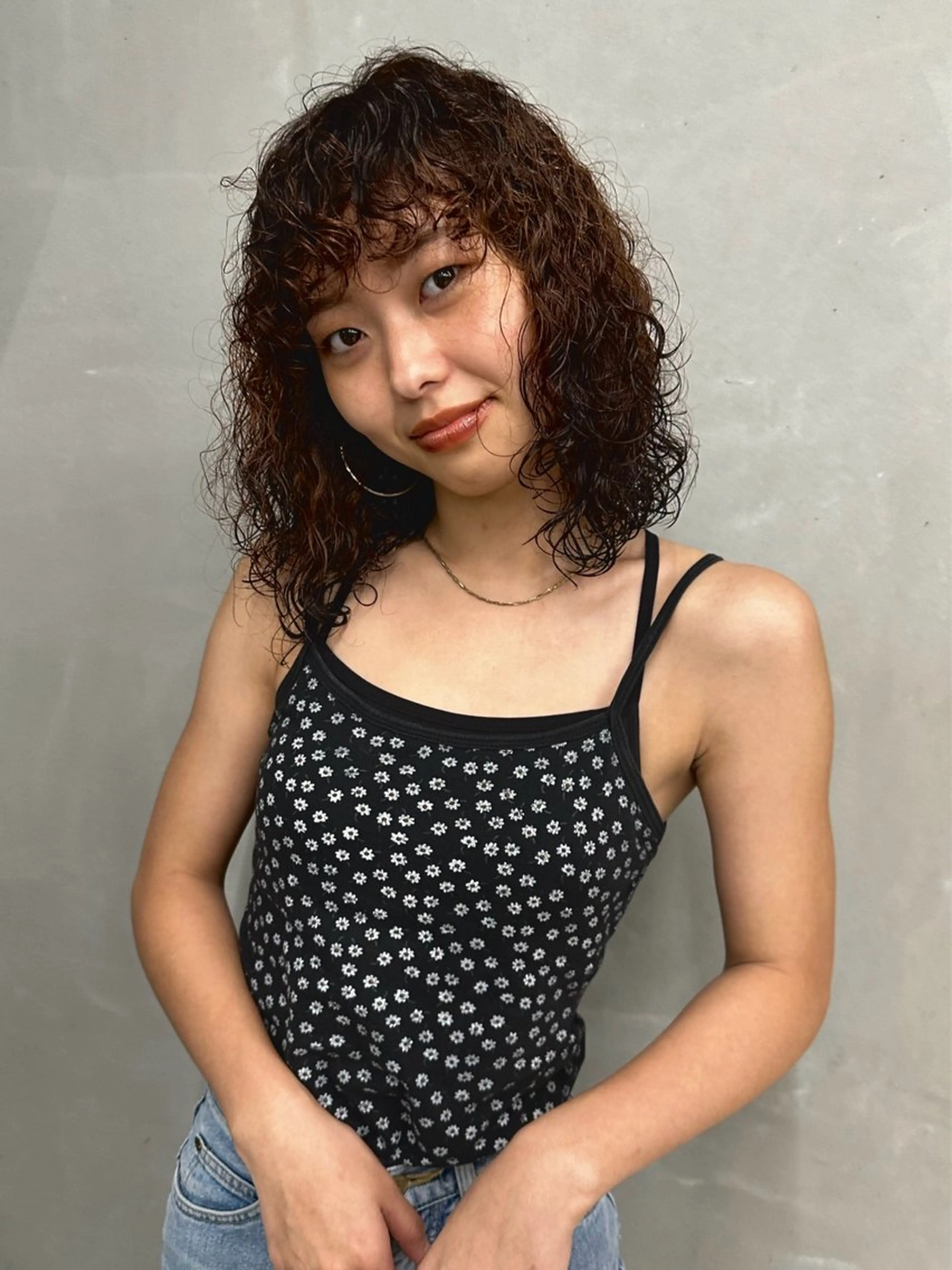 セミロング パーマ お悩み解決パーマ hana🩰のヘアスタイル