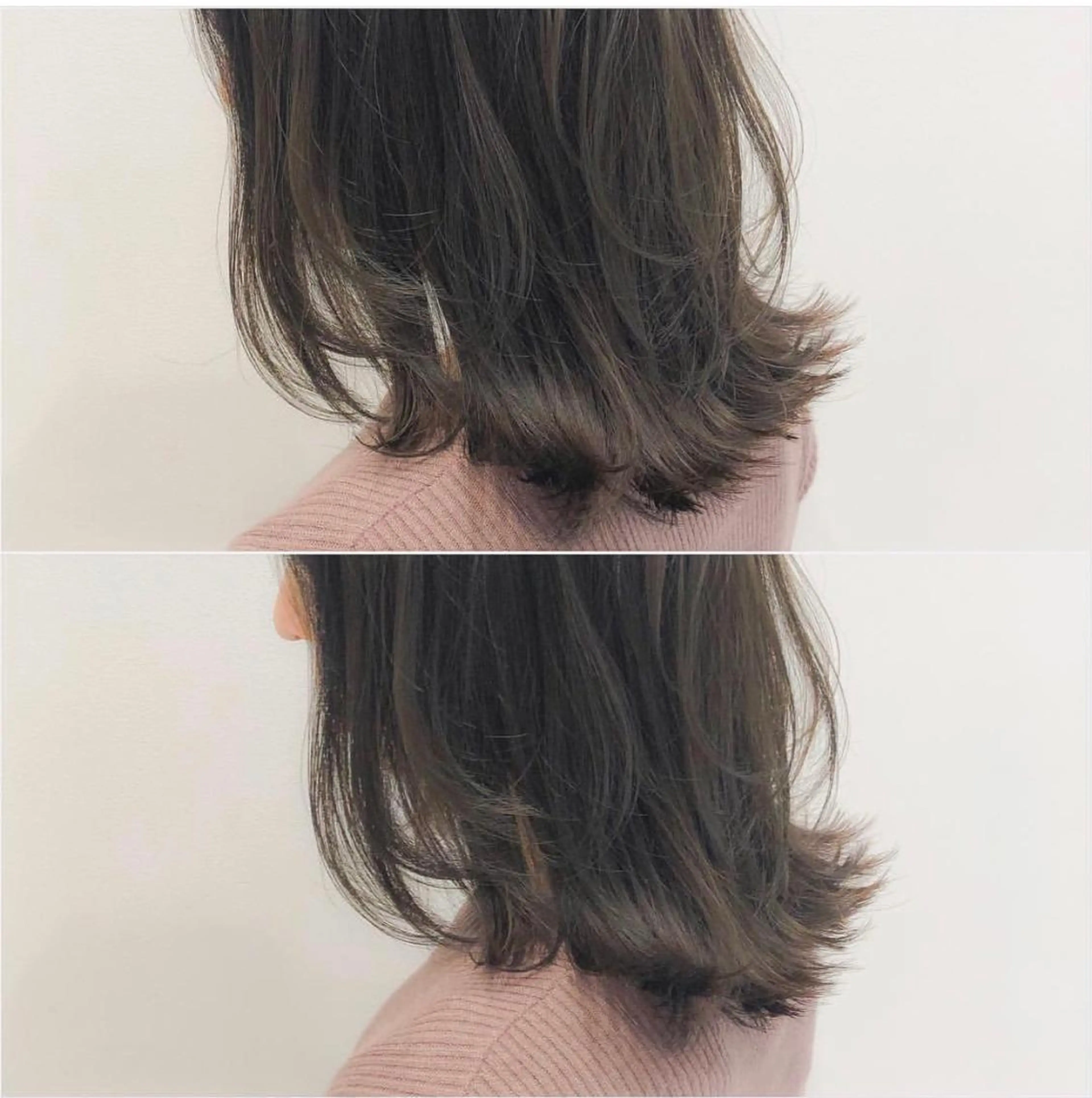 ミディアム カラー ベージュカラー オリーブベージュ レイヤーカット topstylist 芳賀みなみのヘアスタイル